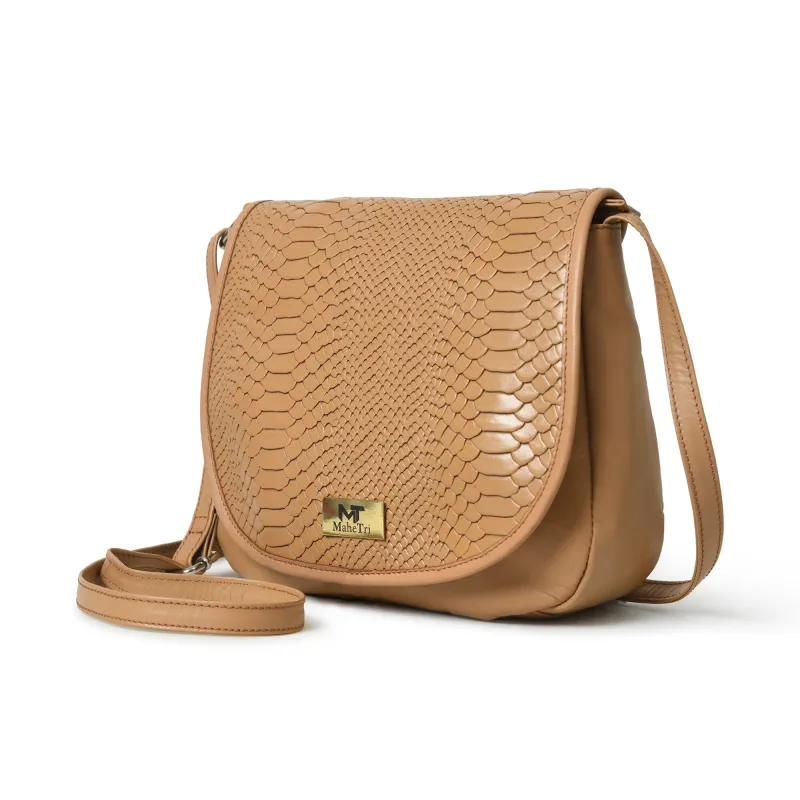 The Croco Satchel- Beige sold by Classy Leather Bags