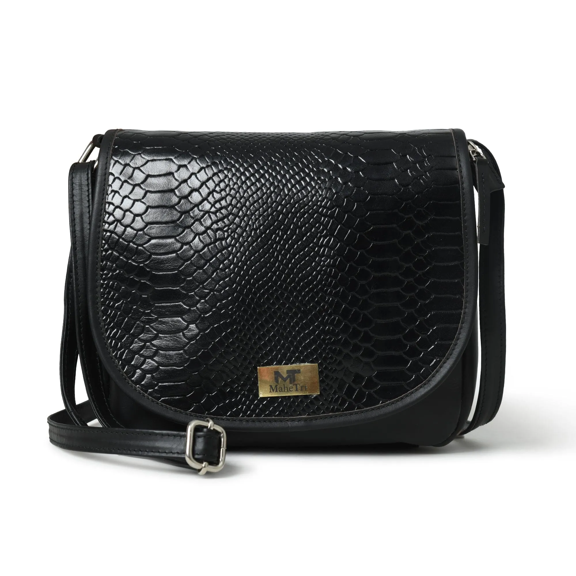 The Croco Satchel- Black sold by Classy Leather Bags product image thumbnail 3