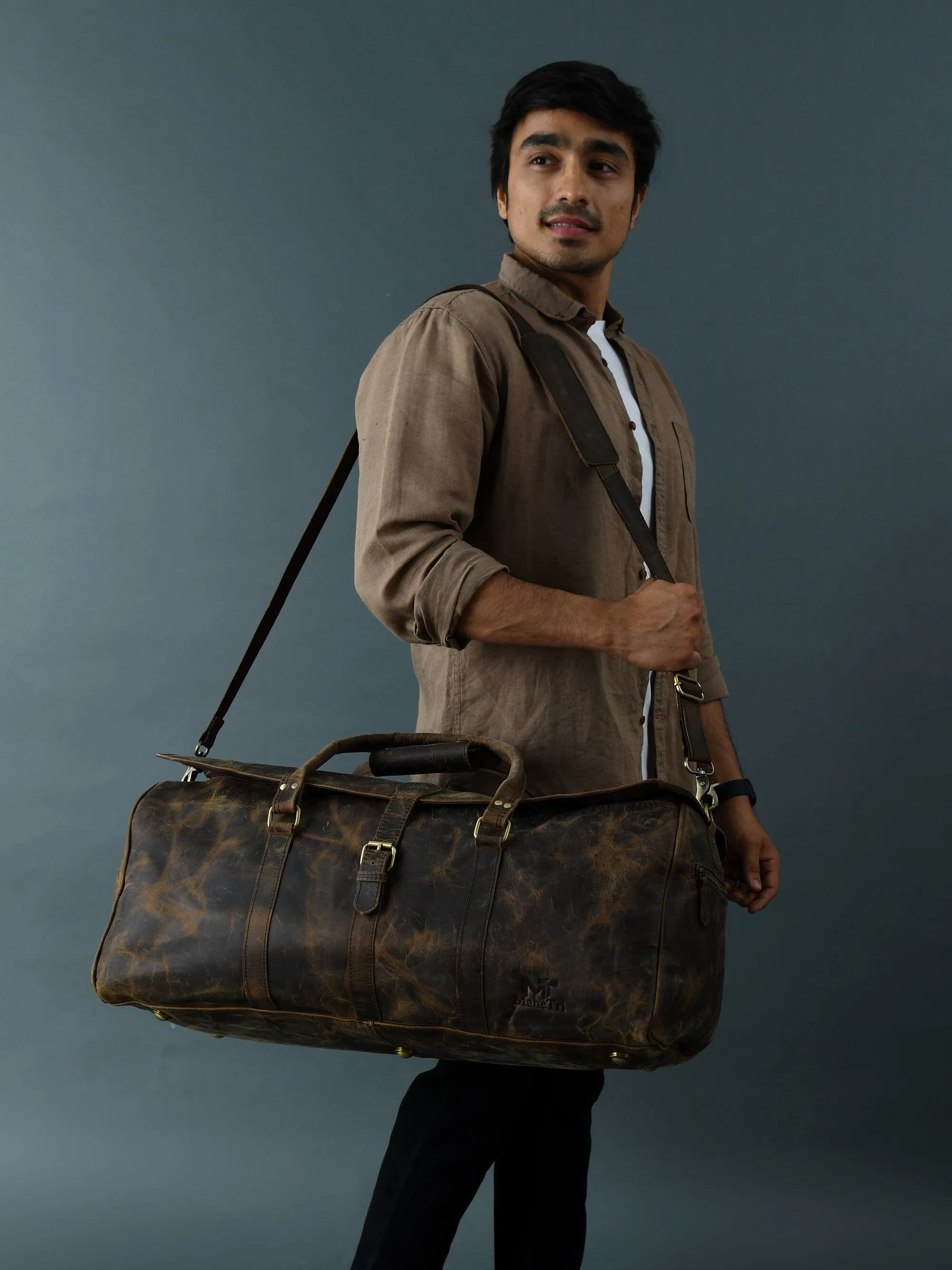 The Bolton Flap Duffel- Dark Brown sold by Classy Leather Bags product image thumbnail 4