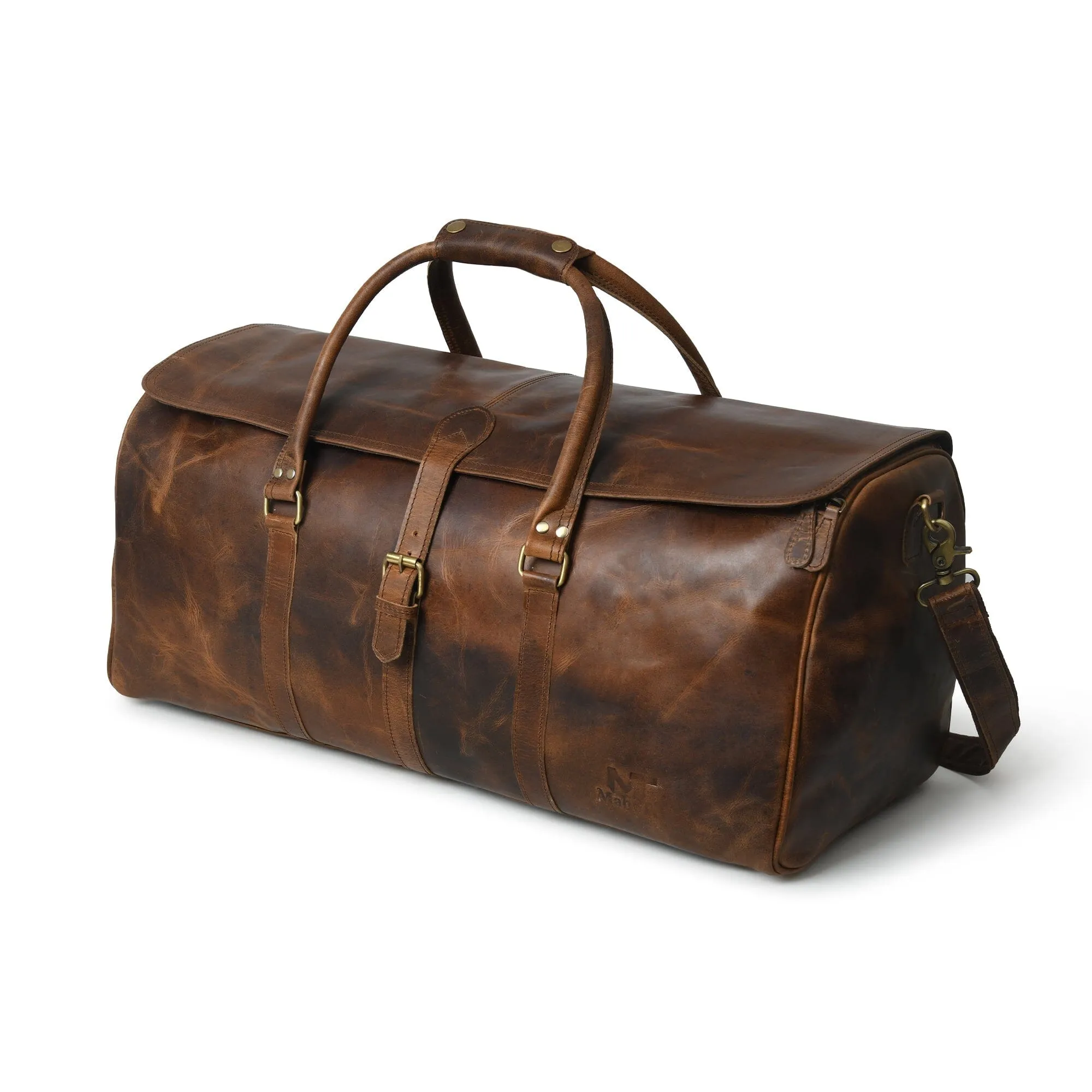 The Bolton Flap Duffel- Brown sold by Classy Leather Bags product image thumbnail 4