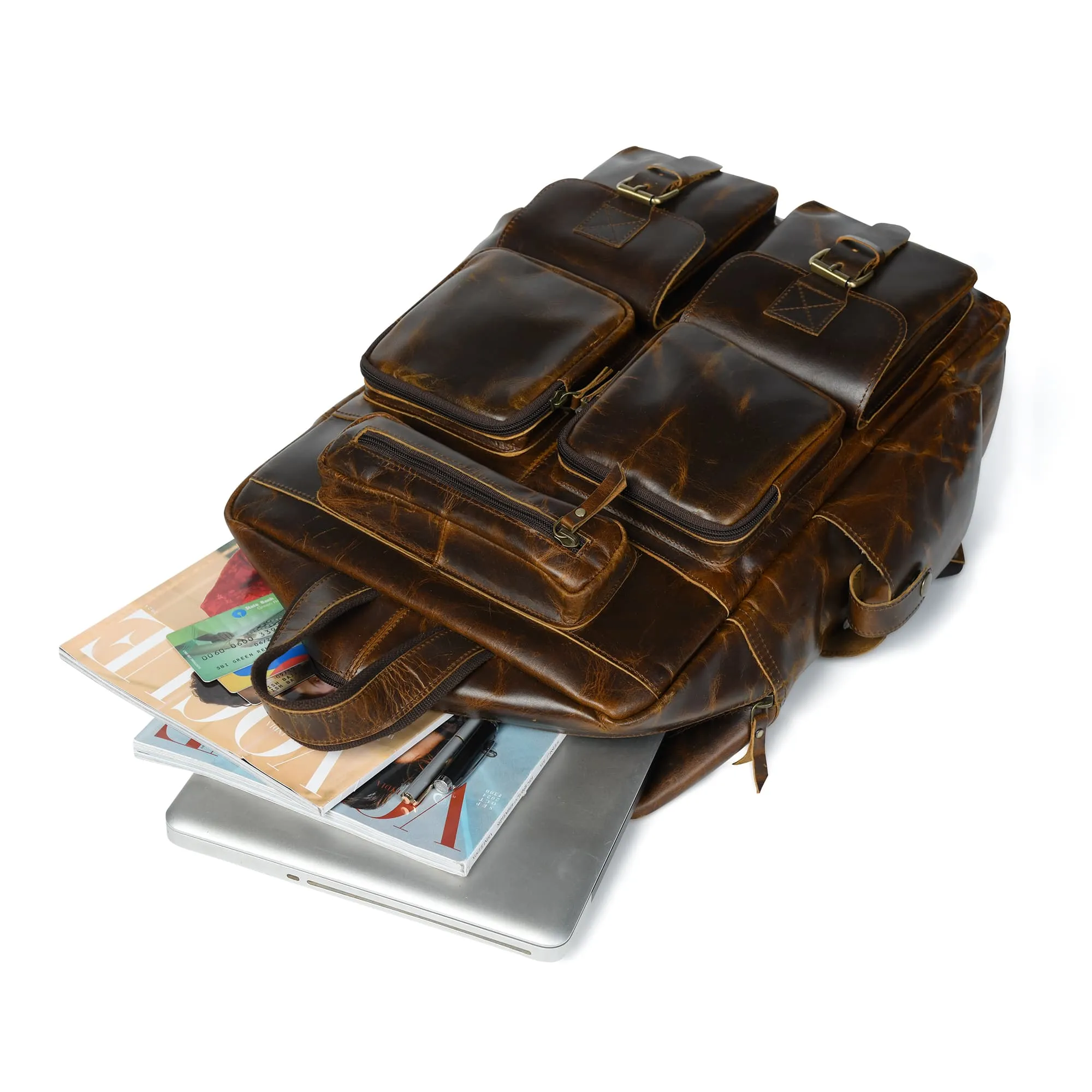 Prime Multi Functional Backpack sold by Classy Leather Bags product image thumbnail 5