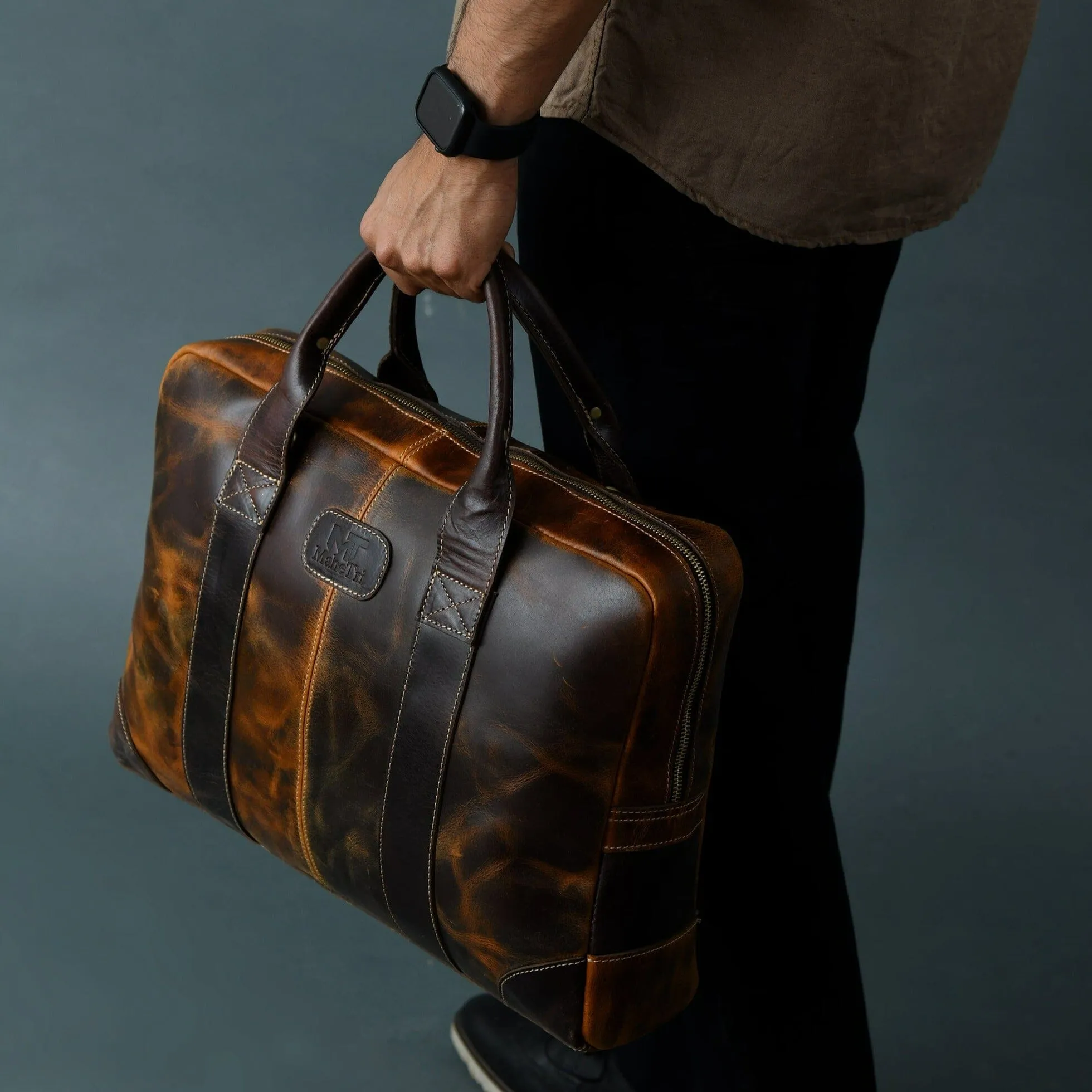 Brown Jefferson Briefcase sold by Classy Leather Bags product image thumbnail 2