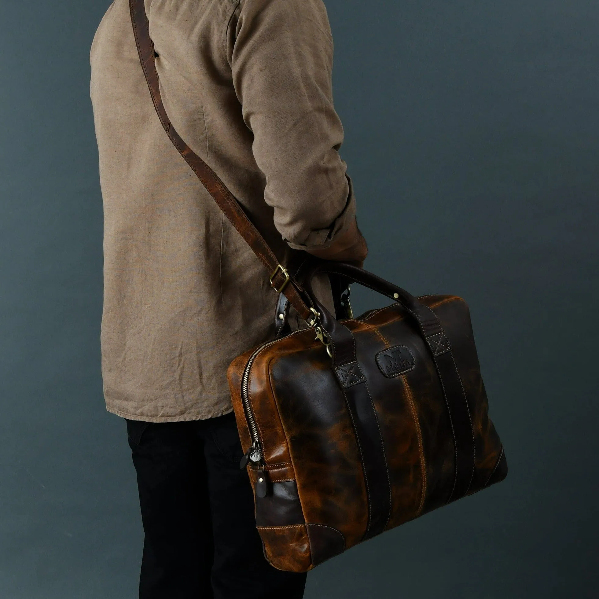 Brown Jefferson Briefcase sold by Classy Leather Bags product image thumbnail 4