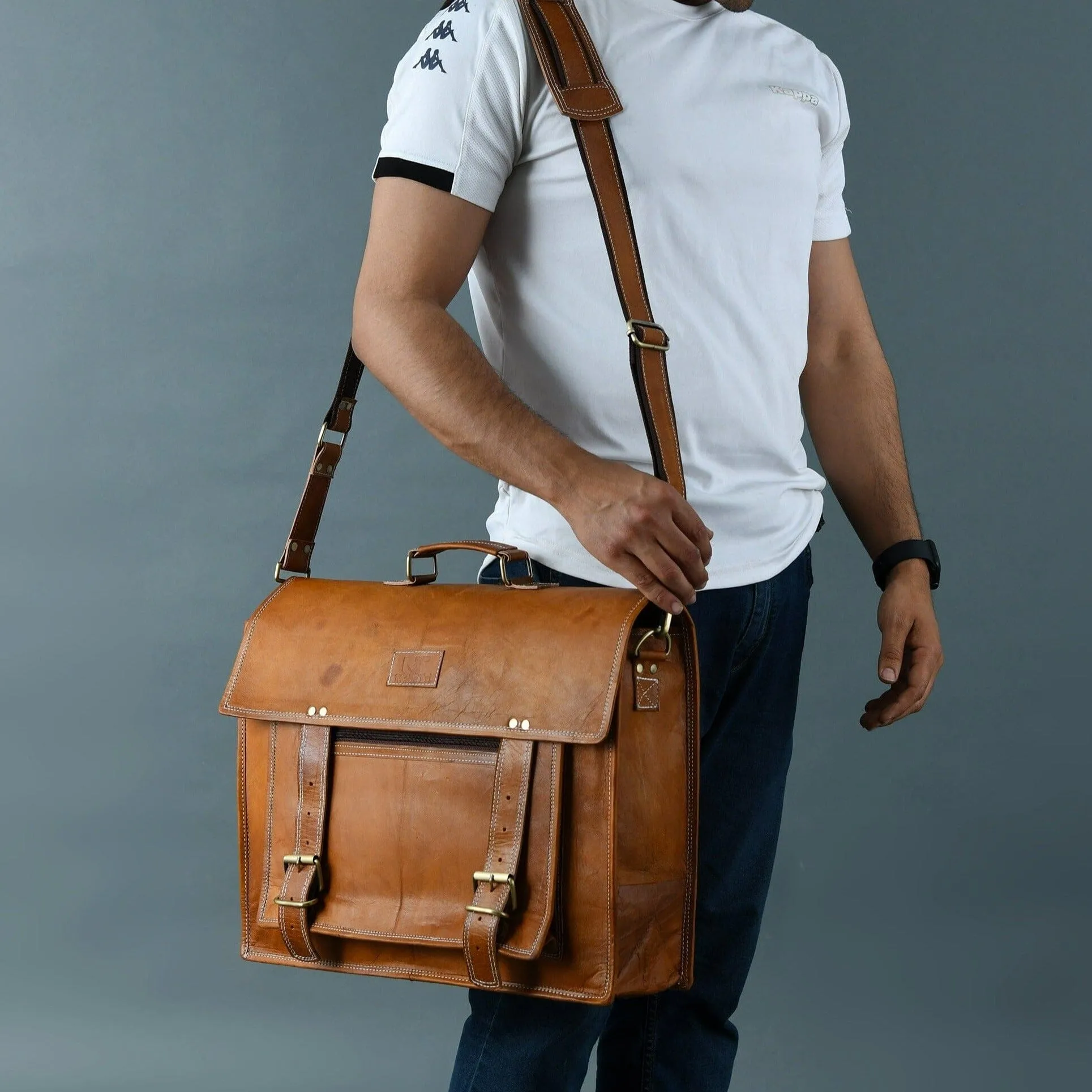 MaheTri Big Pocket- Tan Brown sold by Classy Leather Bags product image thumbnail 3