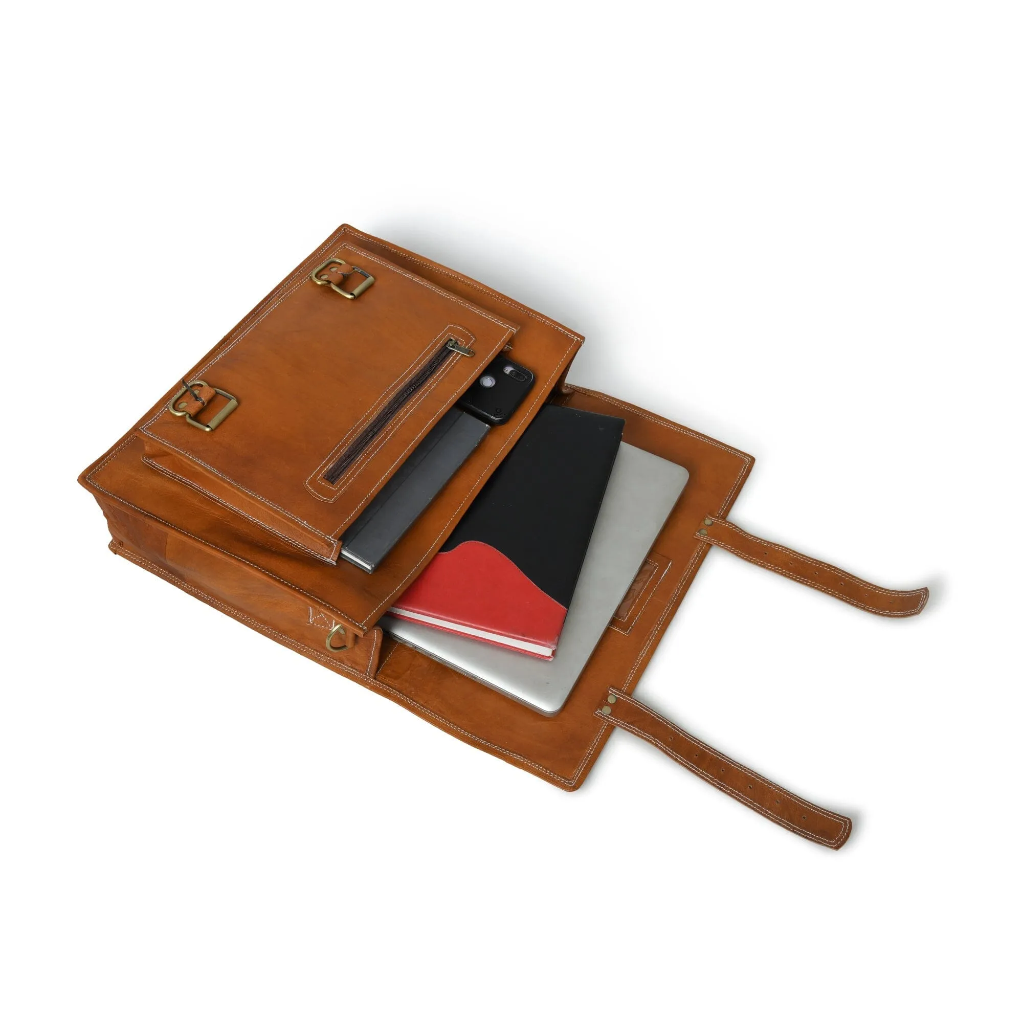 MaheTri Big Pocket- Tan Brown sold by Classy Leather Bags product image thumbnail 4