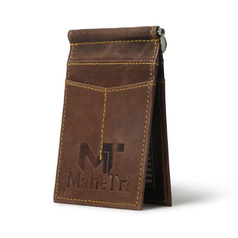 Finley Money Clipper- Walnut Brown sold by Classy Leather Bags