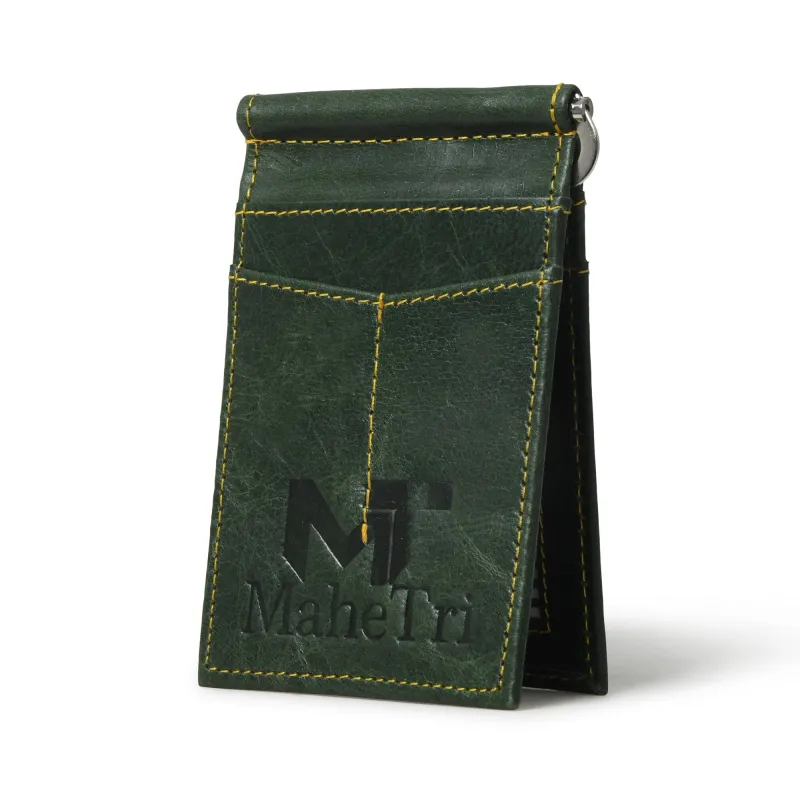 Finley Money Clipper- Green sold by Classy Leather Bags