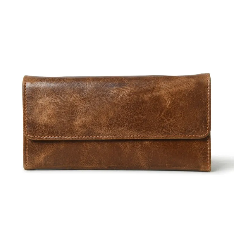 Ellison Women's Wallet- Tan Brown sold by Classy Leather Bags
