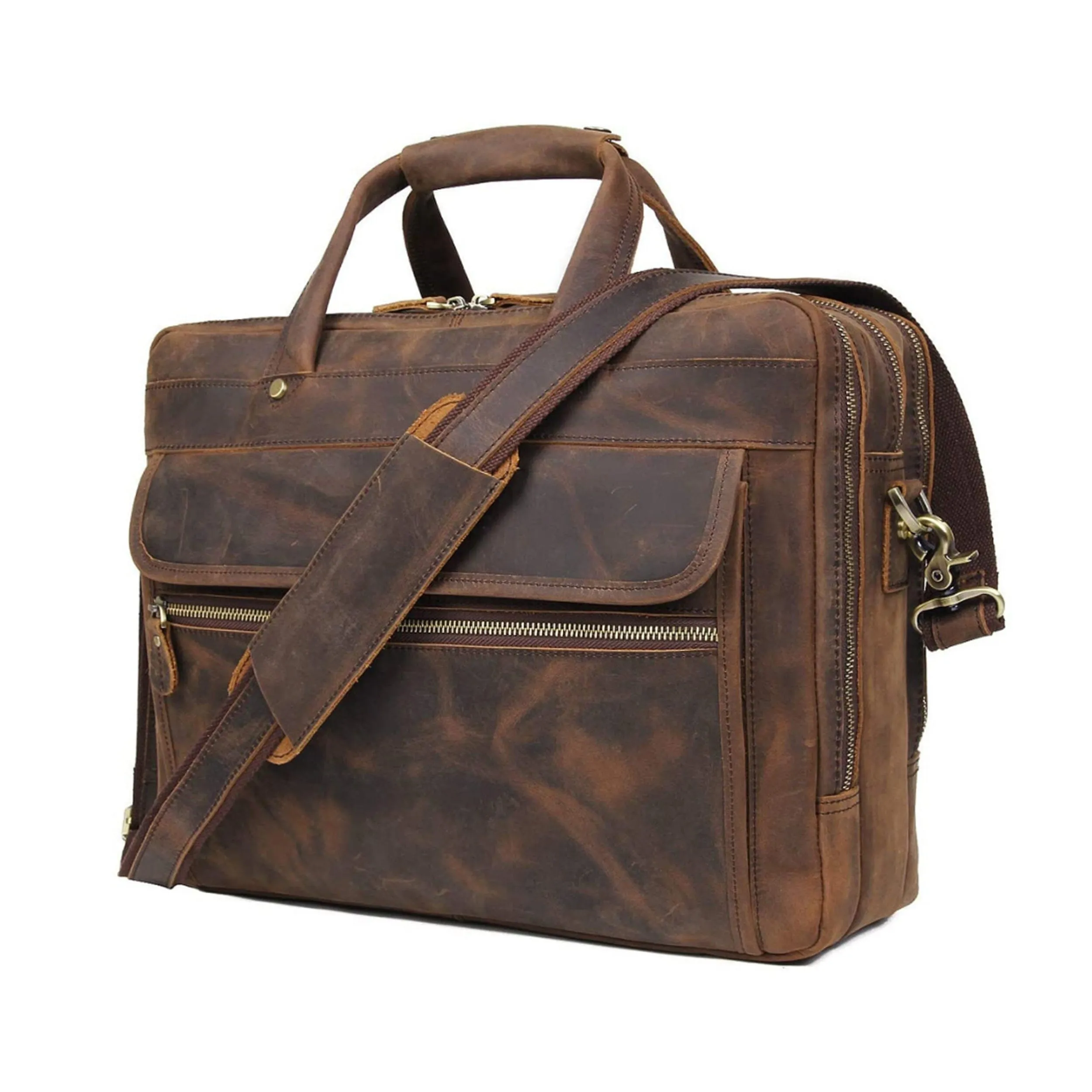 Crazy Horse Leather Briefcase sold by Classy Leather Bags
