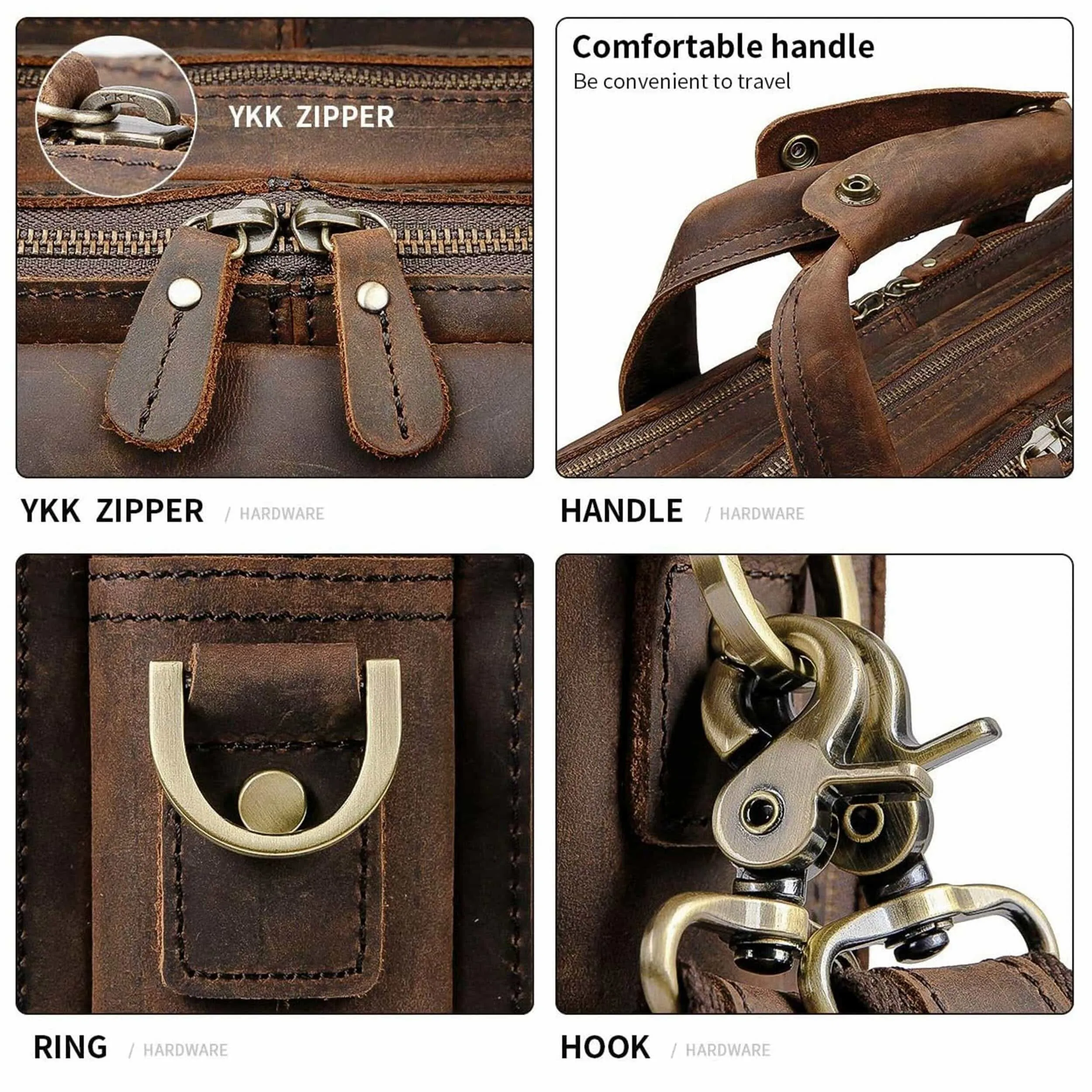 Crazy Horse Leather Briefcase sold by Classy Leather Bags product image thumbnail 4