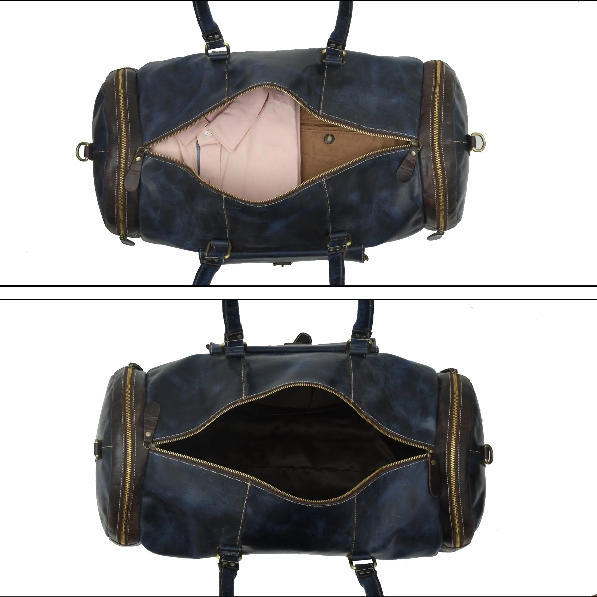 Blue Premium Duffle sold by Classy Leather Bags product image thumbnail 4