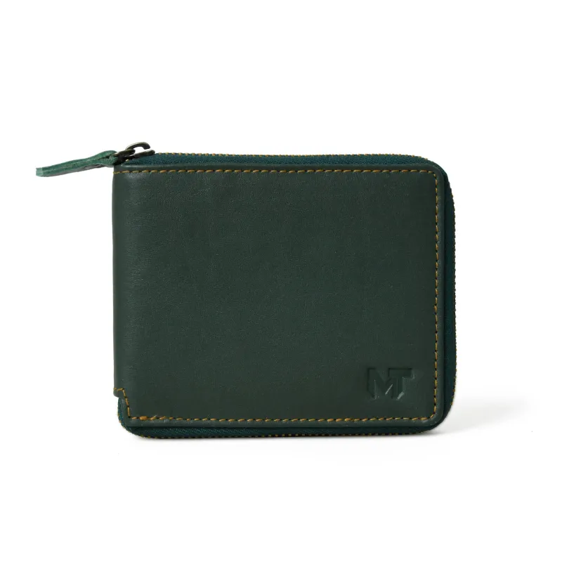 Adams Bi-Fold Wallet- Green sold by Classy Leather Bags