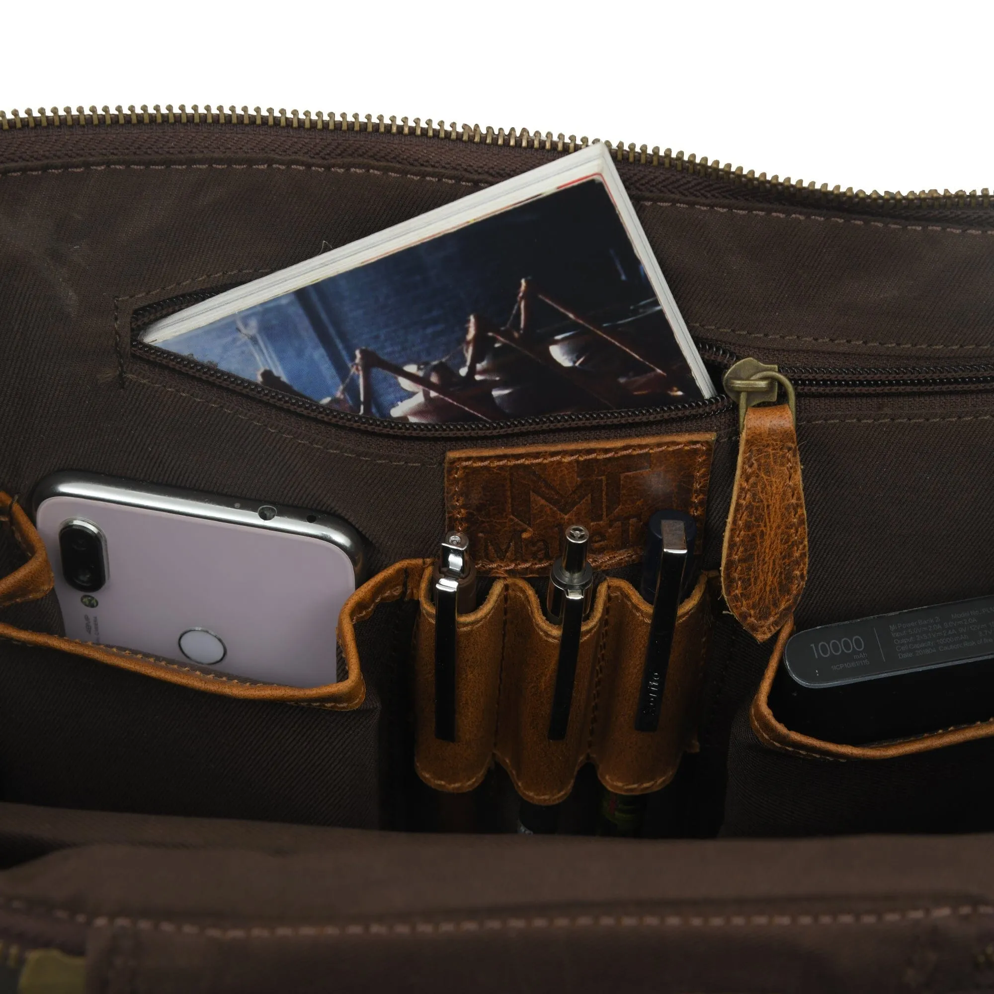 Alpha Caramel Buffalo Leather Travel Backpack sold by Classy Leather Bags product image thumbnail 3