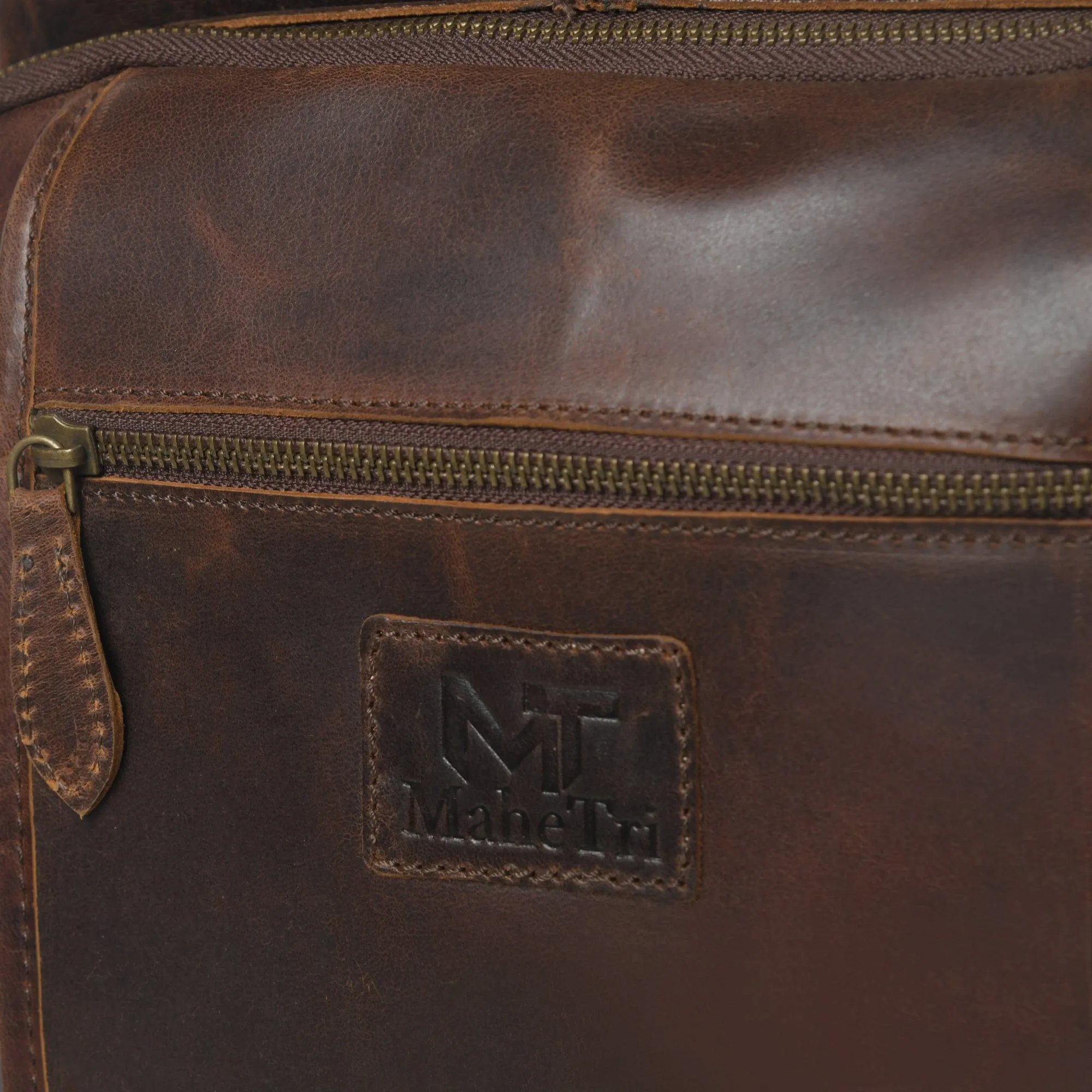 Alpha Brown Buffalo Leather Travel Backpack sold by Classy Leather Bags product image thumbnail 4