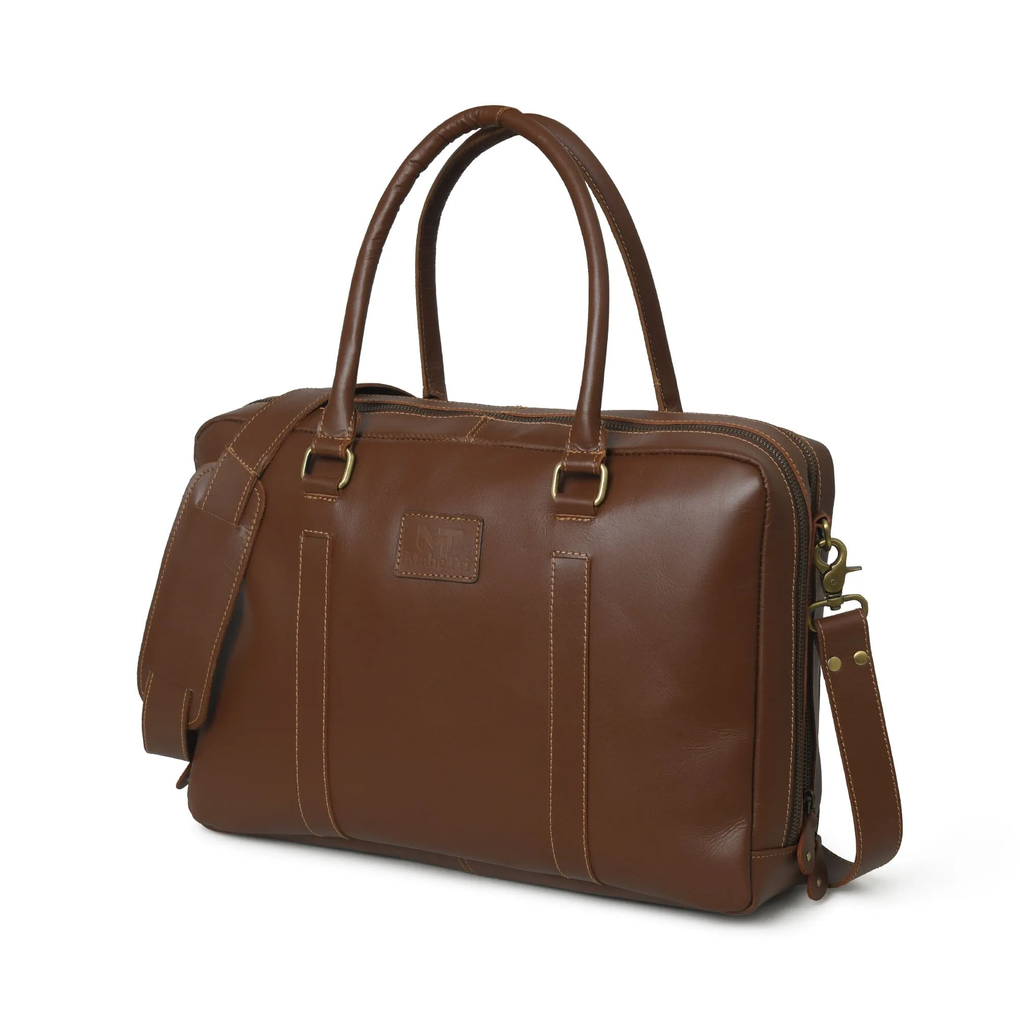 Dixon Brown Buffalo Leather Laptop Office Briefcase sold by Classy Leather Bags product image thumbnail 4