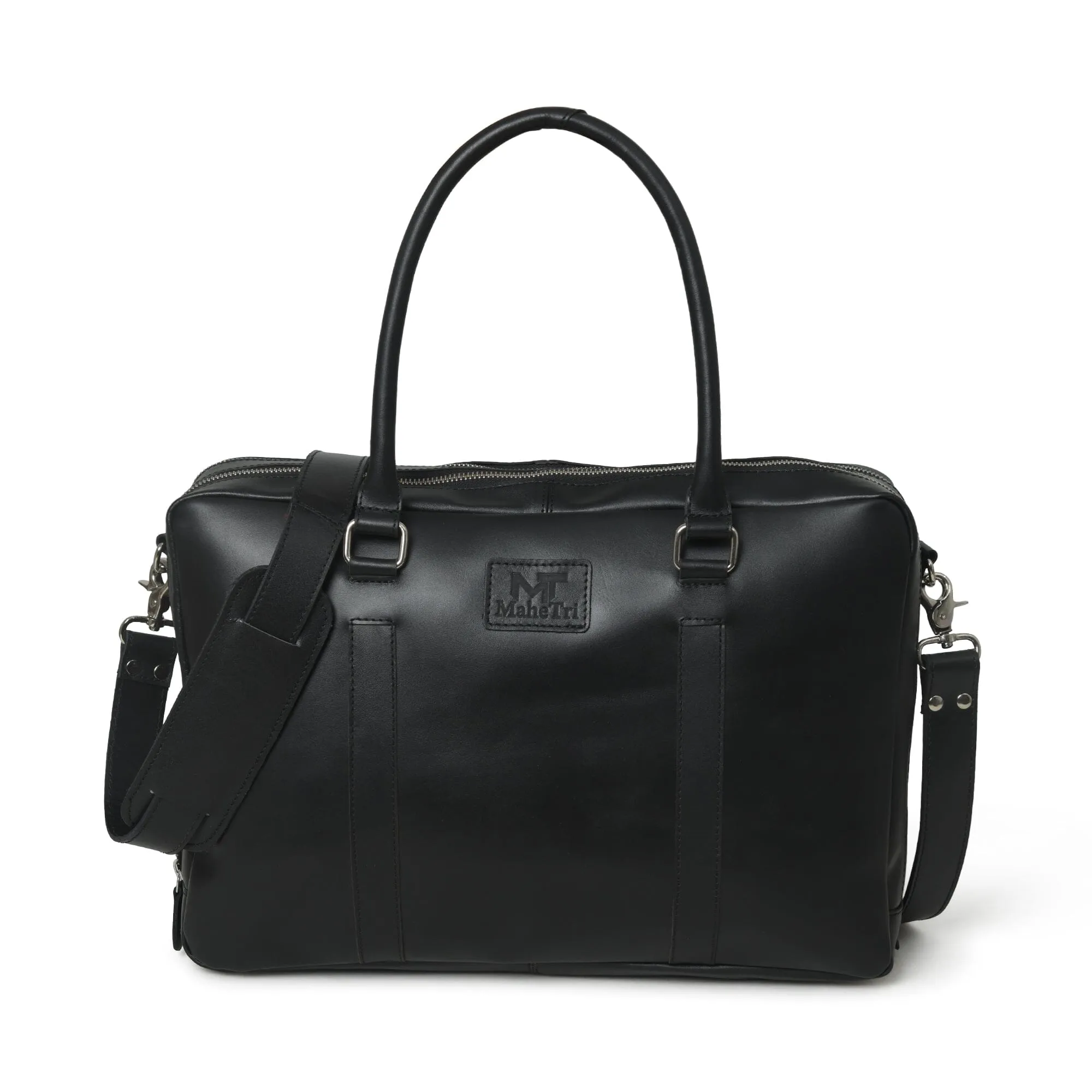 Dixon Black Buffalo Leather Laptop Briefcase sold by Classy Leather Bags