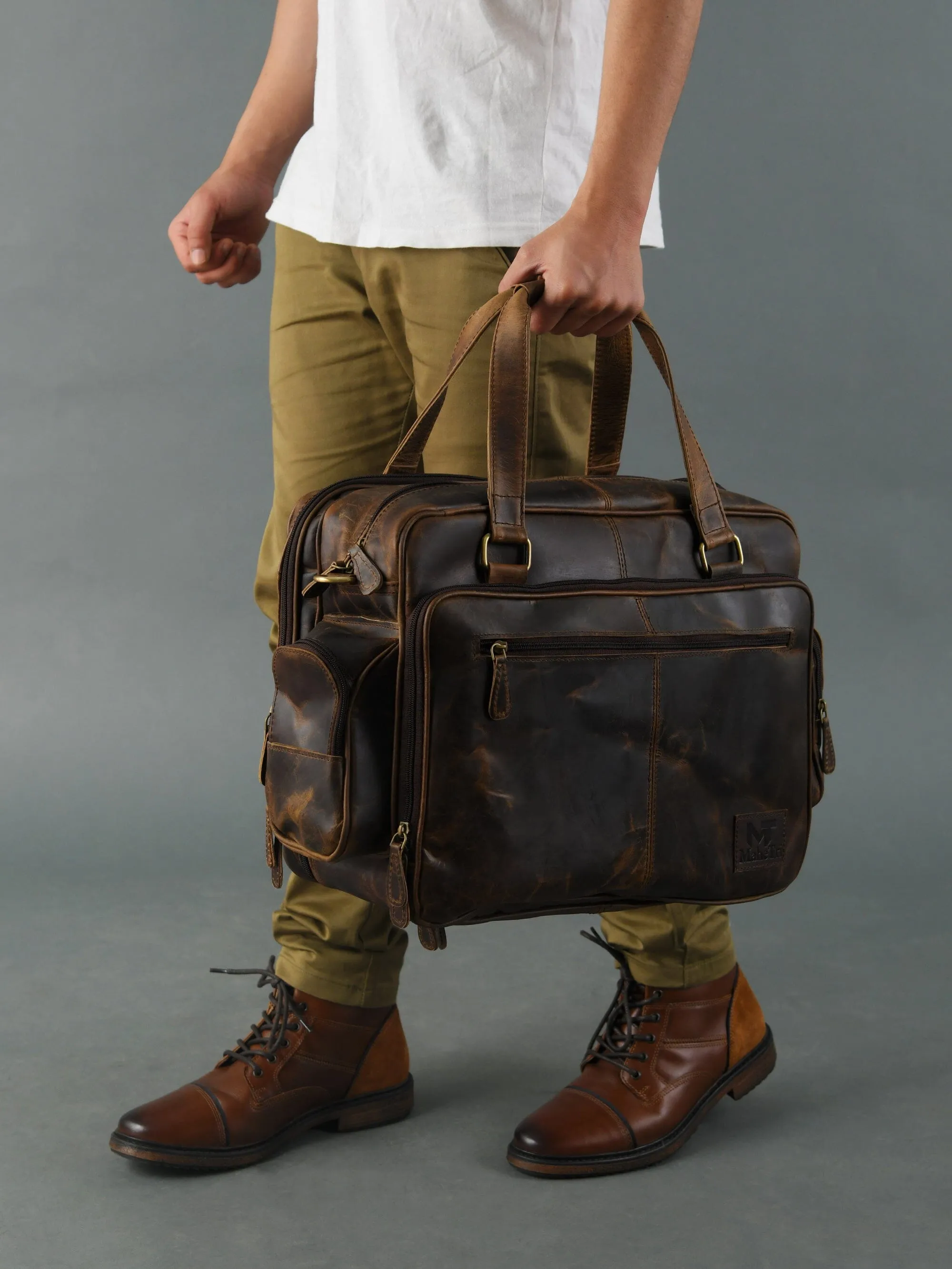 Floyd Handmade Buffalo Leather Office Briefcase sold by Classy Leather Bags product image thumbnail 3