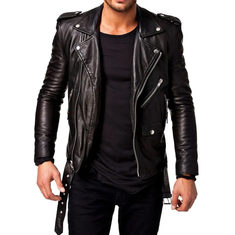 The Viper Leather Bikers Jacket sold by Classy Leather Bags