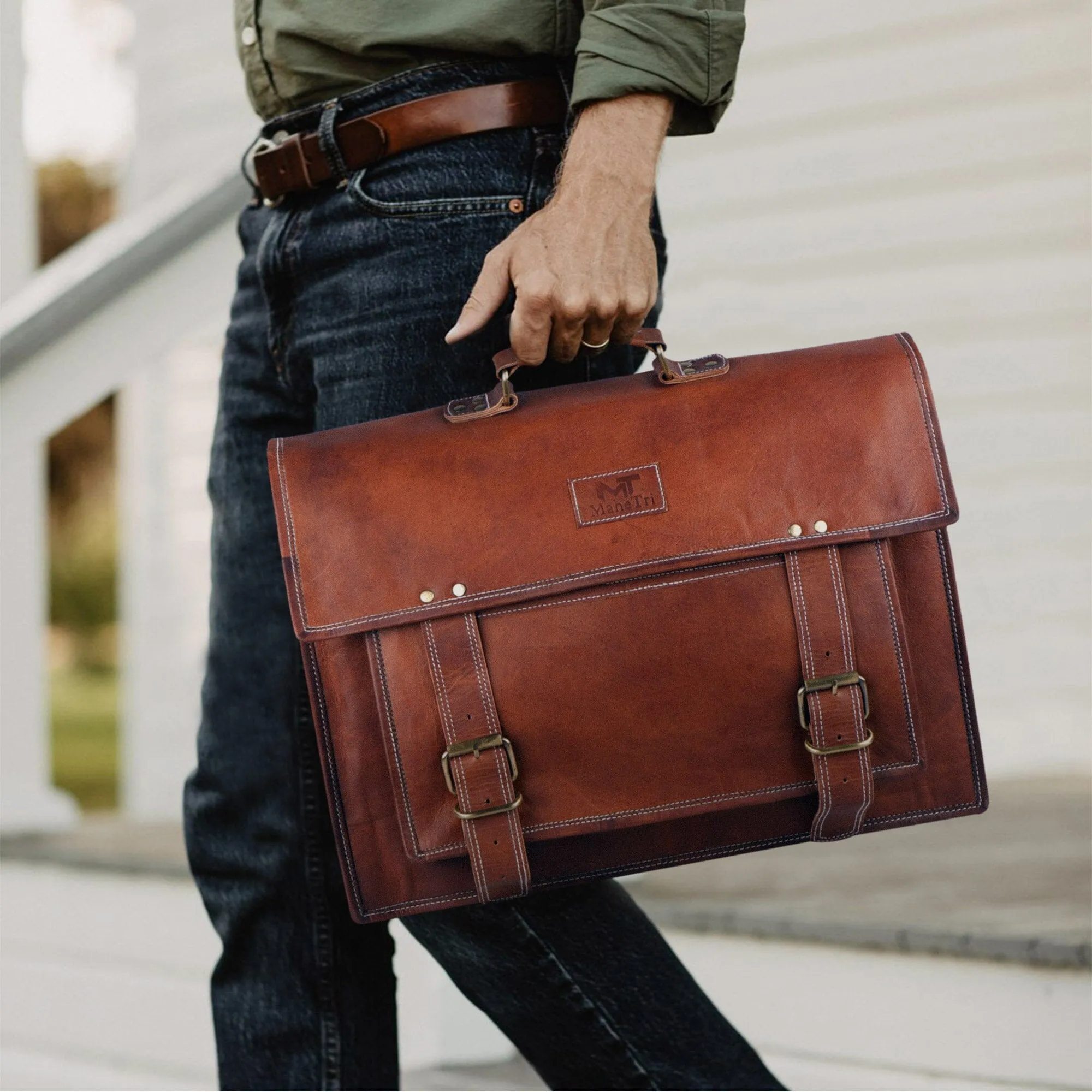 MaheTri Big Pocket sold by Classy Leather Bags product image thumbnail 3