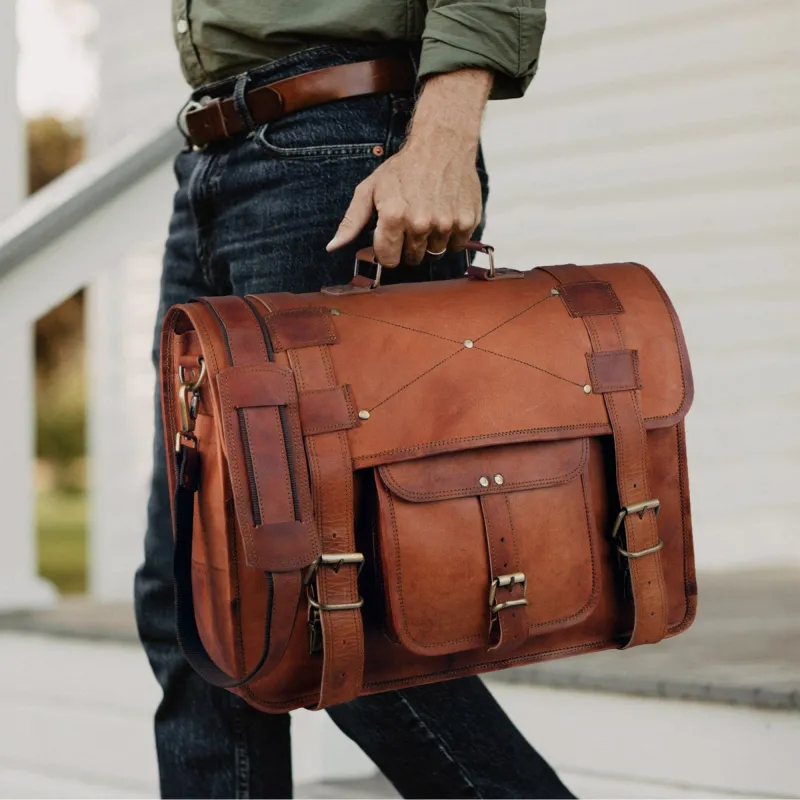 The Griffin Crossbody Messenger sold by Classy Leather Bags