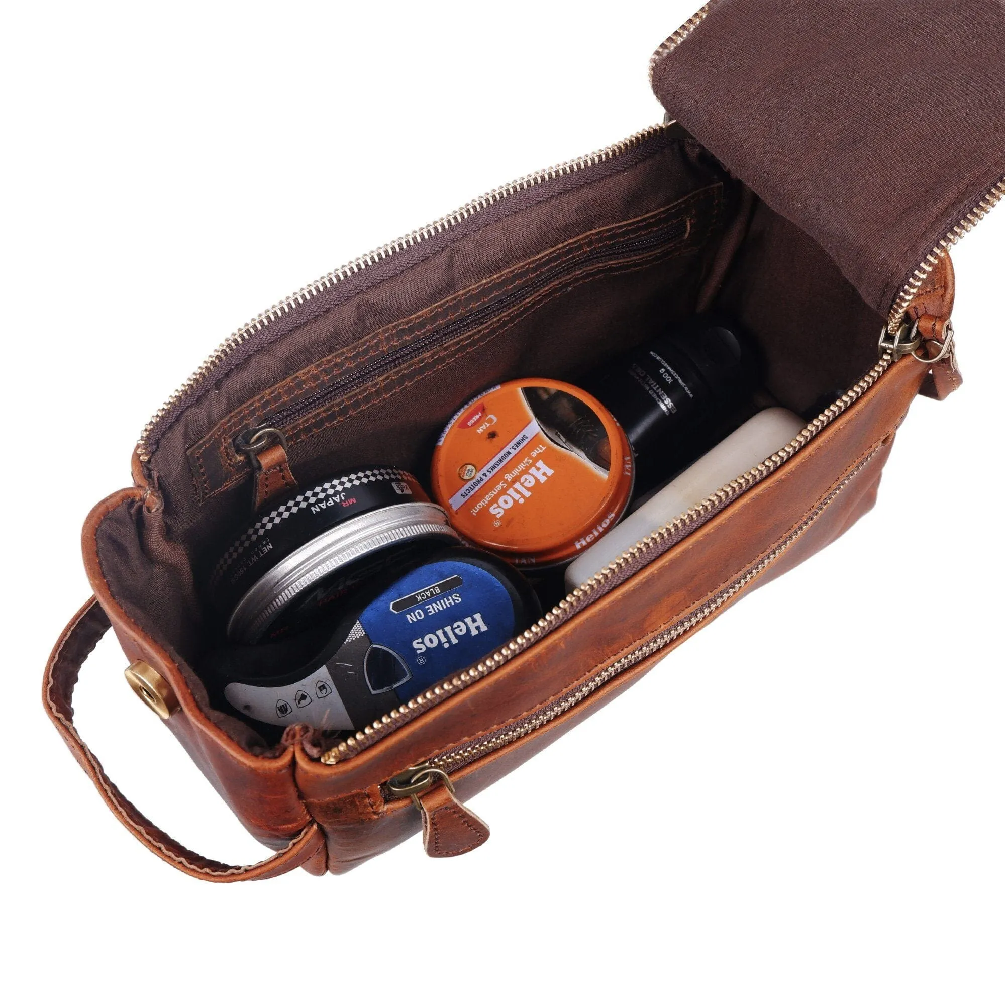 The Reuben Travel Dopp Kit sold by Classy Leather Bags product image thumbnail 2