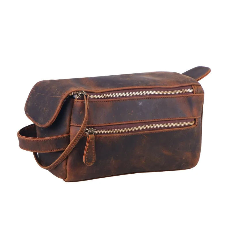 The Reuben Travel Dopp Kit sold by Classy Leather Bags