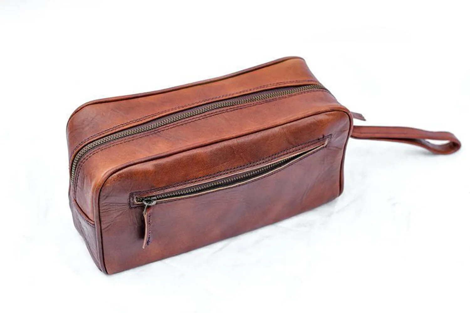 The Single Section Toiletry- Brown sold by Classy Leather Bags product image thumbnail 3