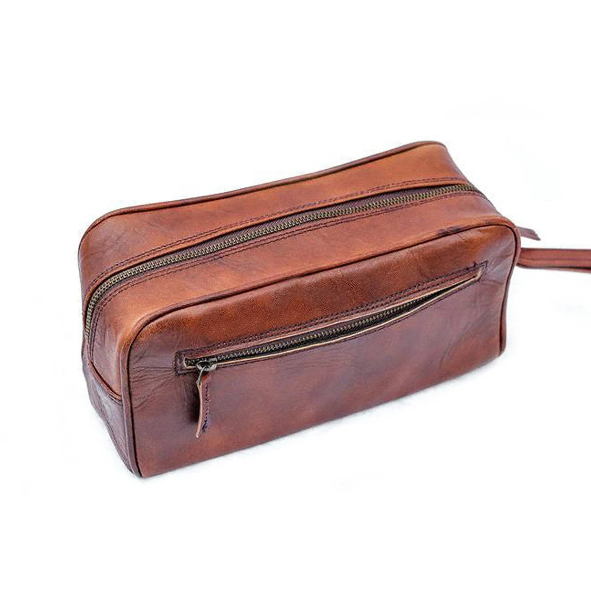 The Single Section Toiletry- Brown sold by Classy Leather Bags product image thumbnail 2