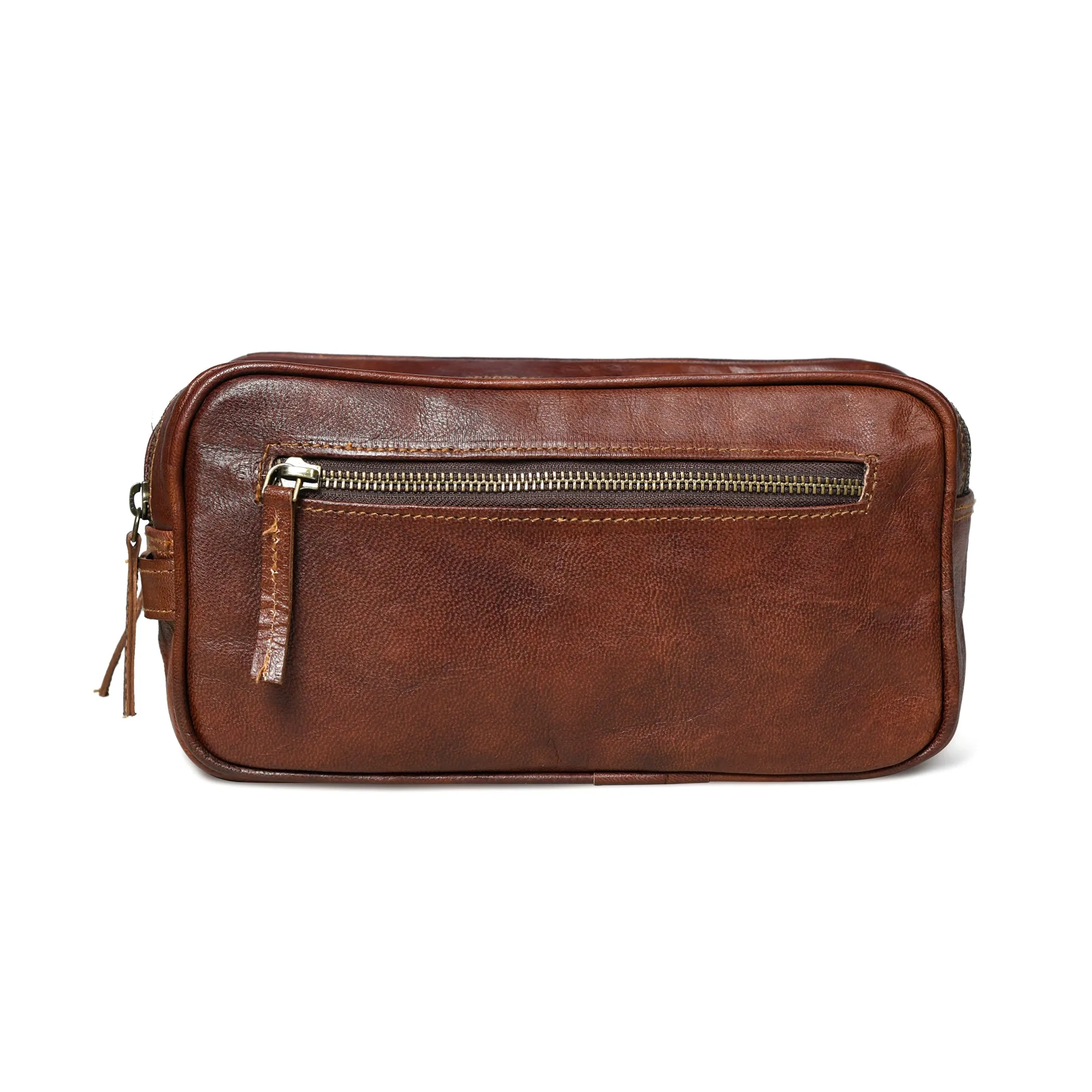 The Twin Section Toiletry- Brown sold by Classy Leather Bags product image thumbnail 3