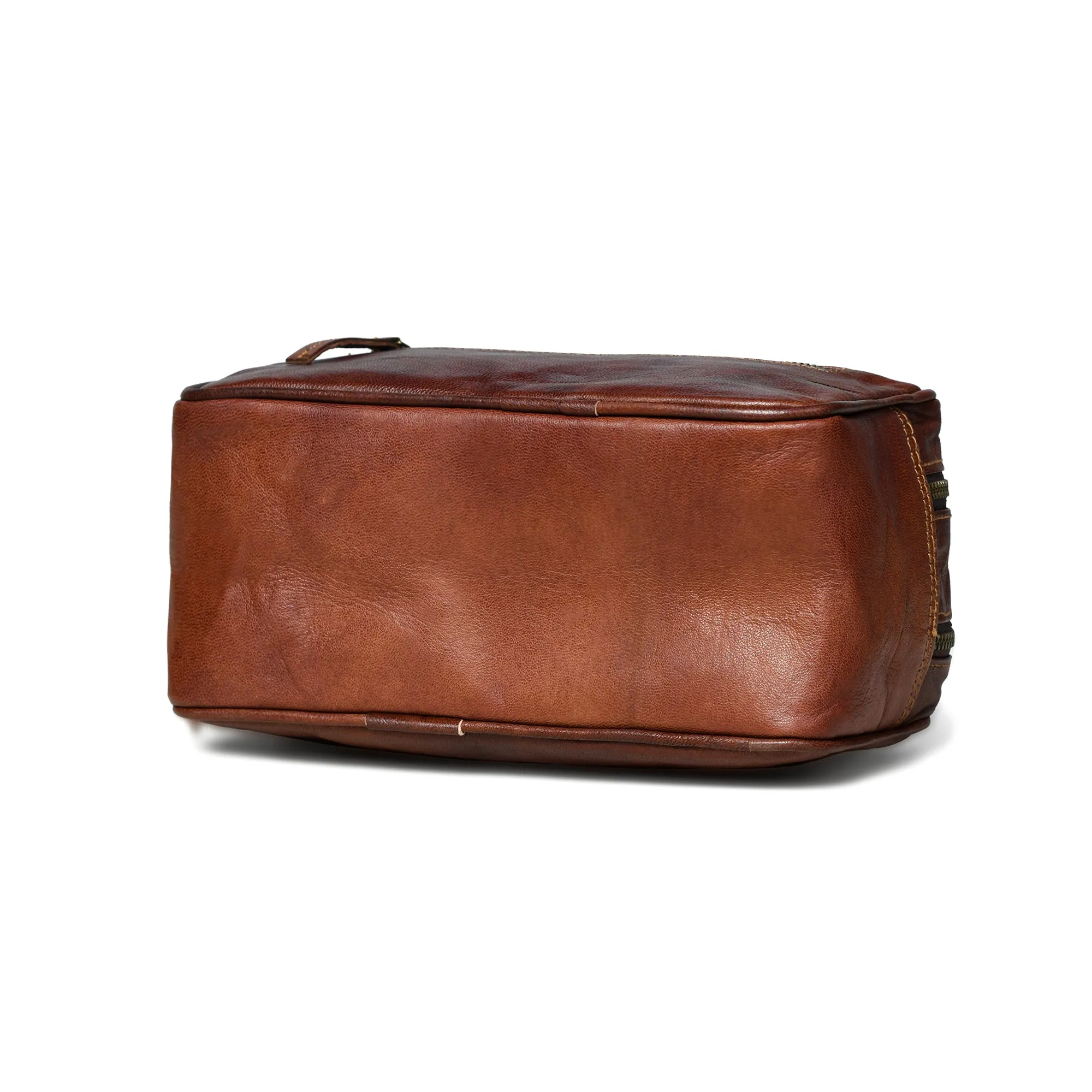 The Twin Section Toiletry- Brown sold by Classy Leather Bags product image thumbnail 5