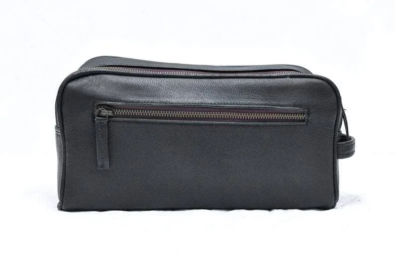 The Single Section Toiletry- Black sold by Classy Leather Bags product image thumbnail 5