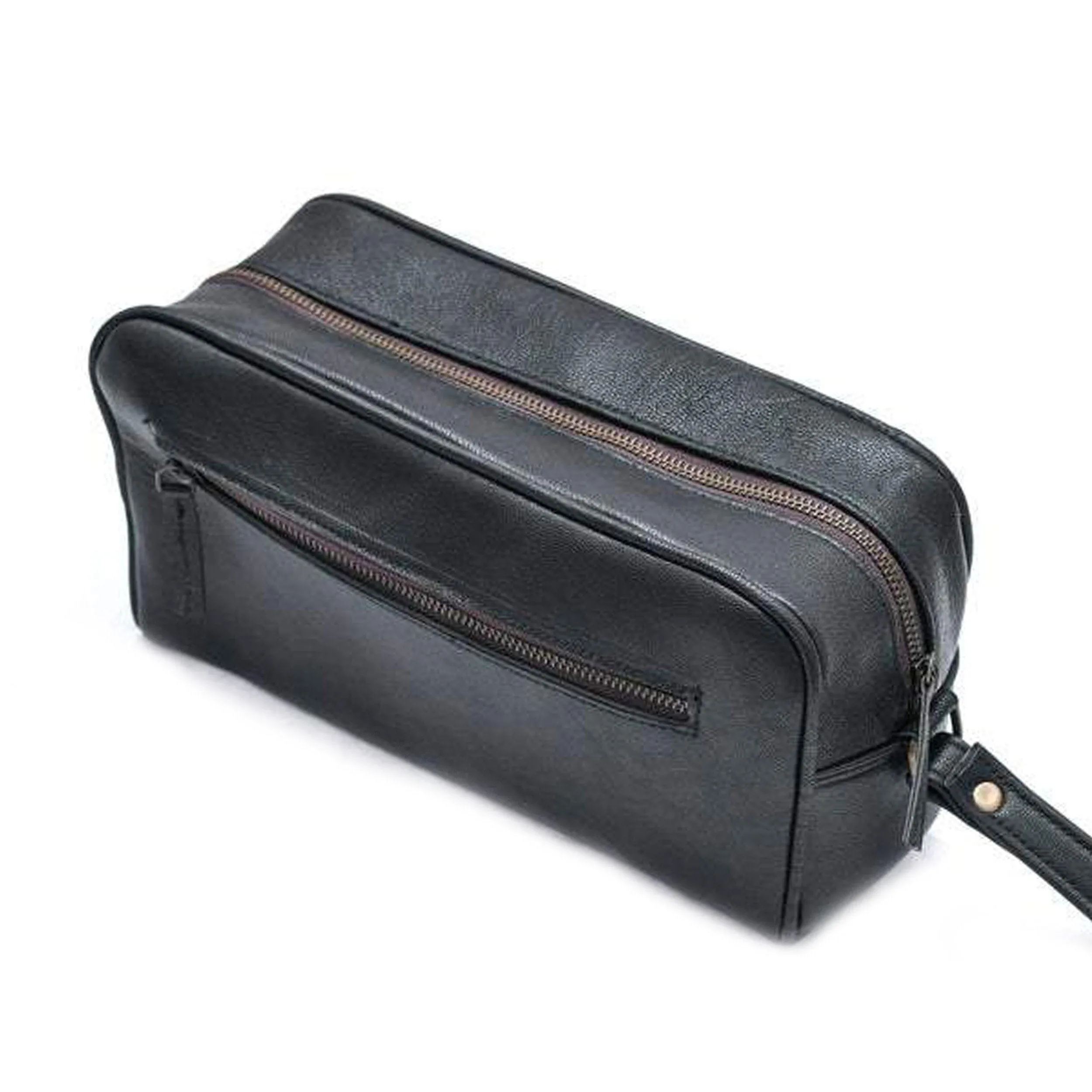 The Single Section Toiletry- Black sold by Classy Leather Bags product image thumbnail 2