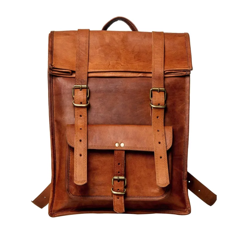The Hoffman Roll Top Backpack sold by Classy Leather Bags
