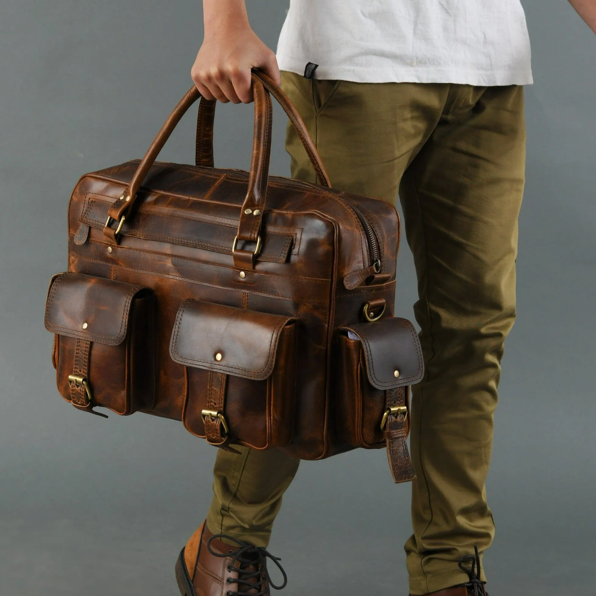 Finn Handcrafted Buffalo Leather Laptop Briefcase sold by Classy Leather Bags product image thumbnail 2