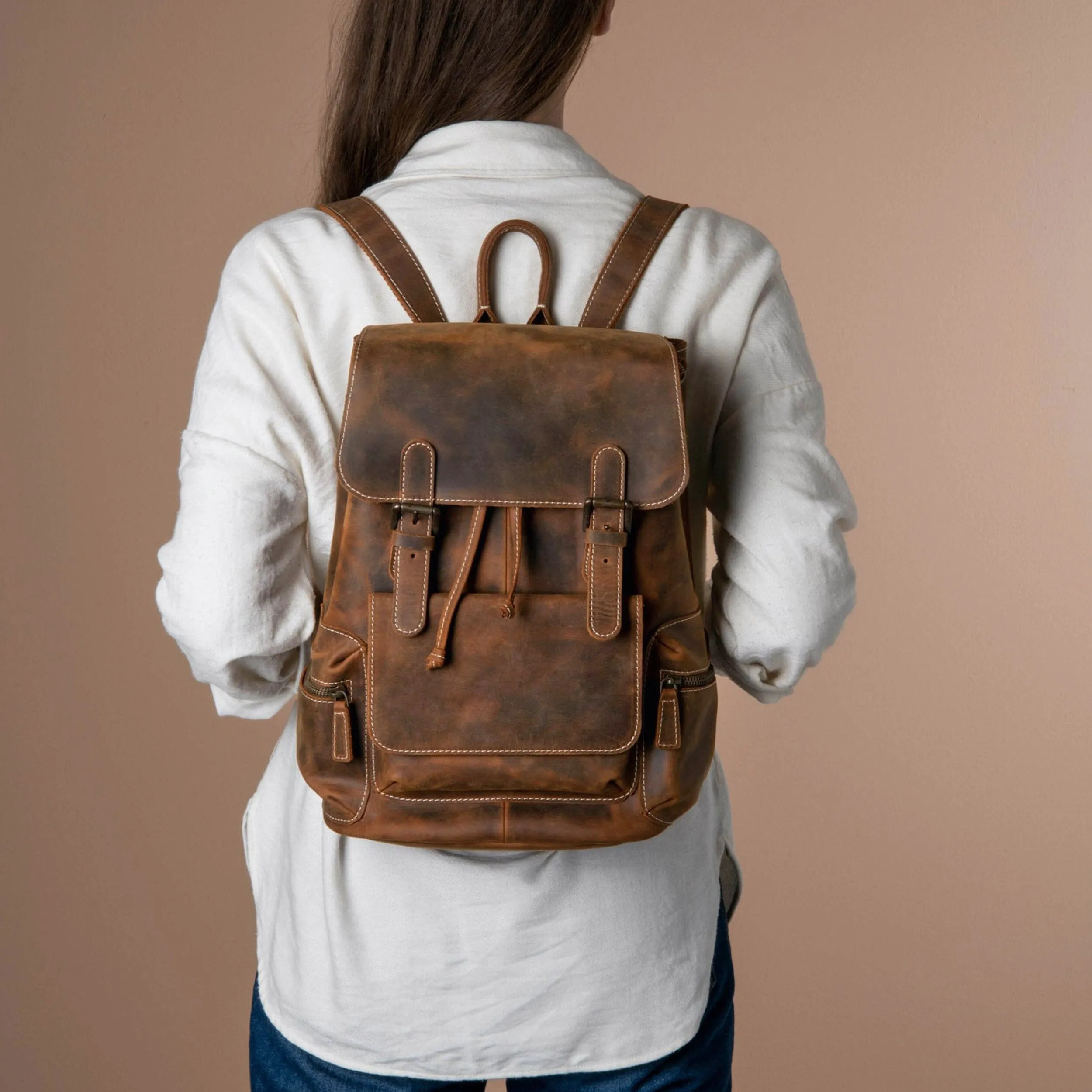 The Armstrong Buffalo Backpack sold by Classy Leather Bags product image thumbnail 2