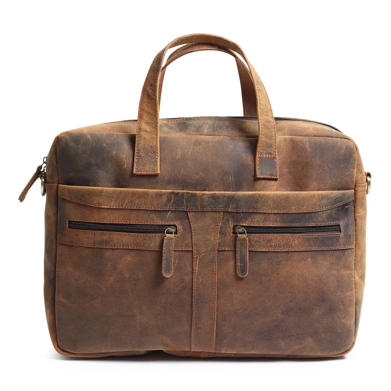 Manhattan Leather Office Briefcase sold by Classy Leather Bags