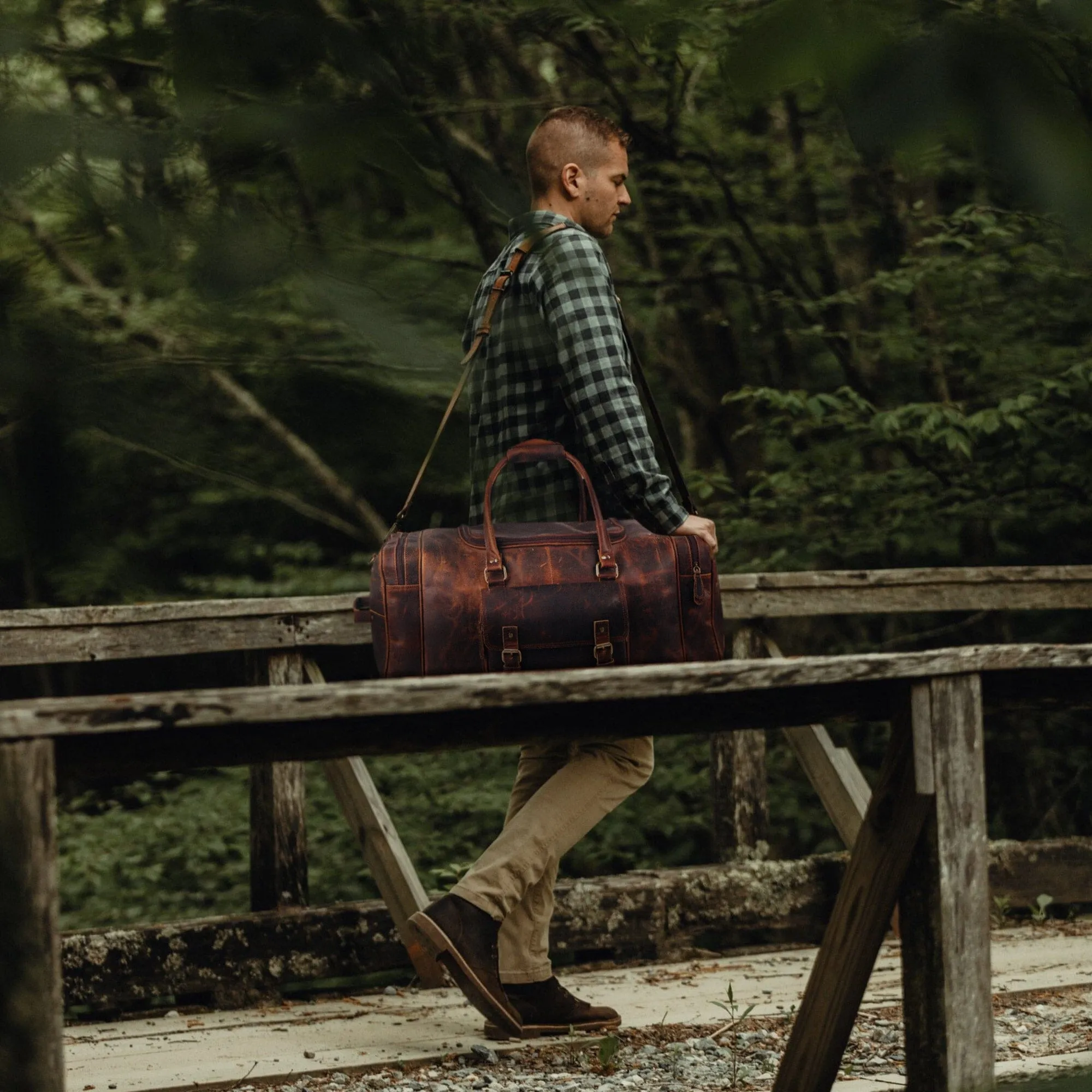 Chester Buffalo Weekender Duffle Bag sold by Classy Leather Bags product image thumbnail 3