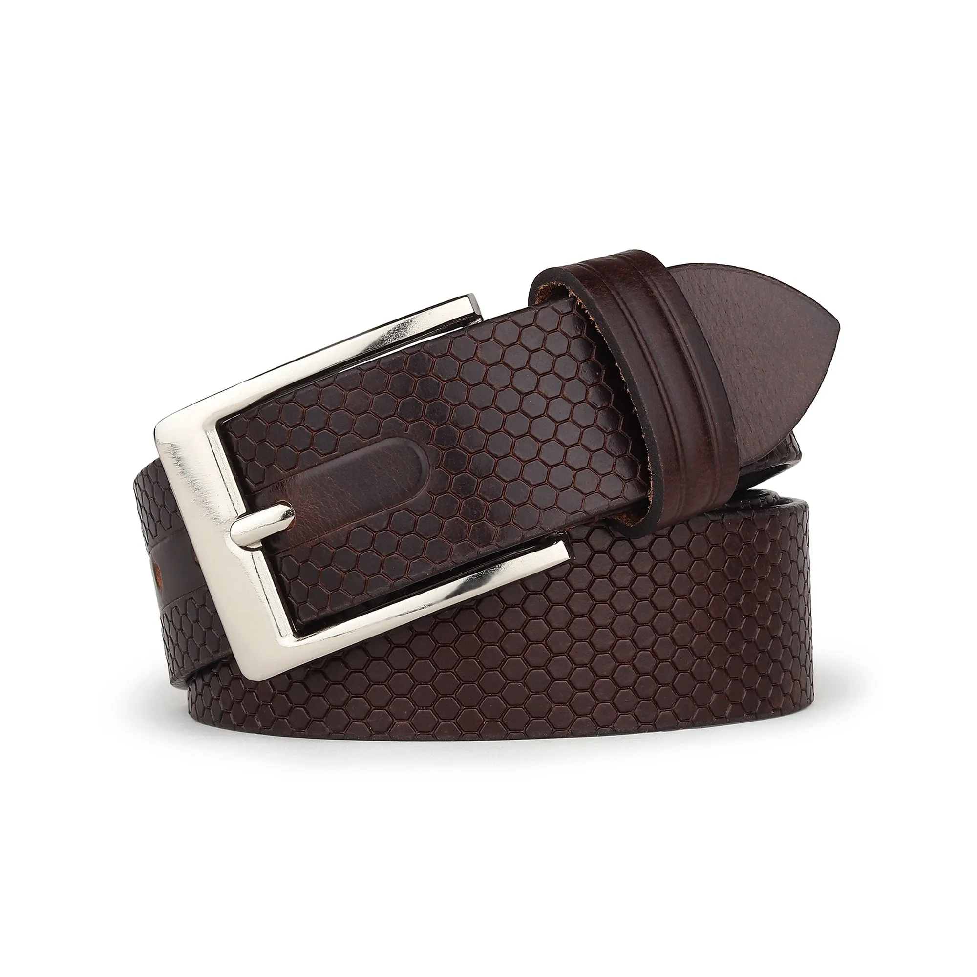 Bison Dark Brown Leather Belt sold by Classy Leather Bags product image thumbnail 4