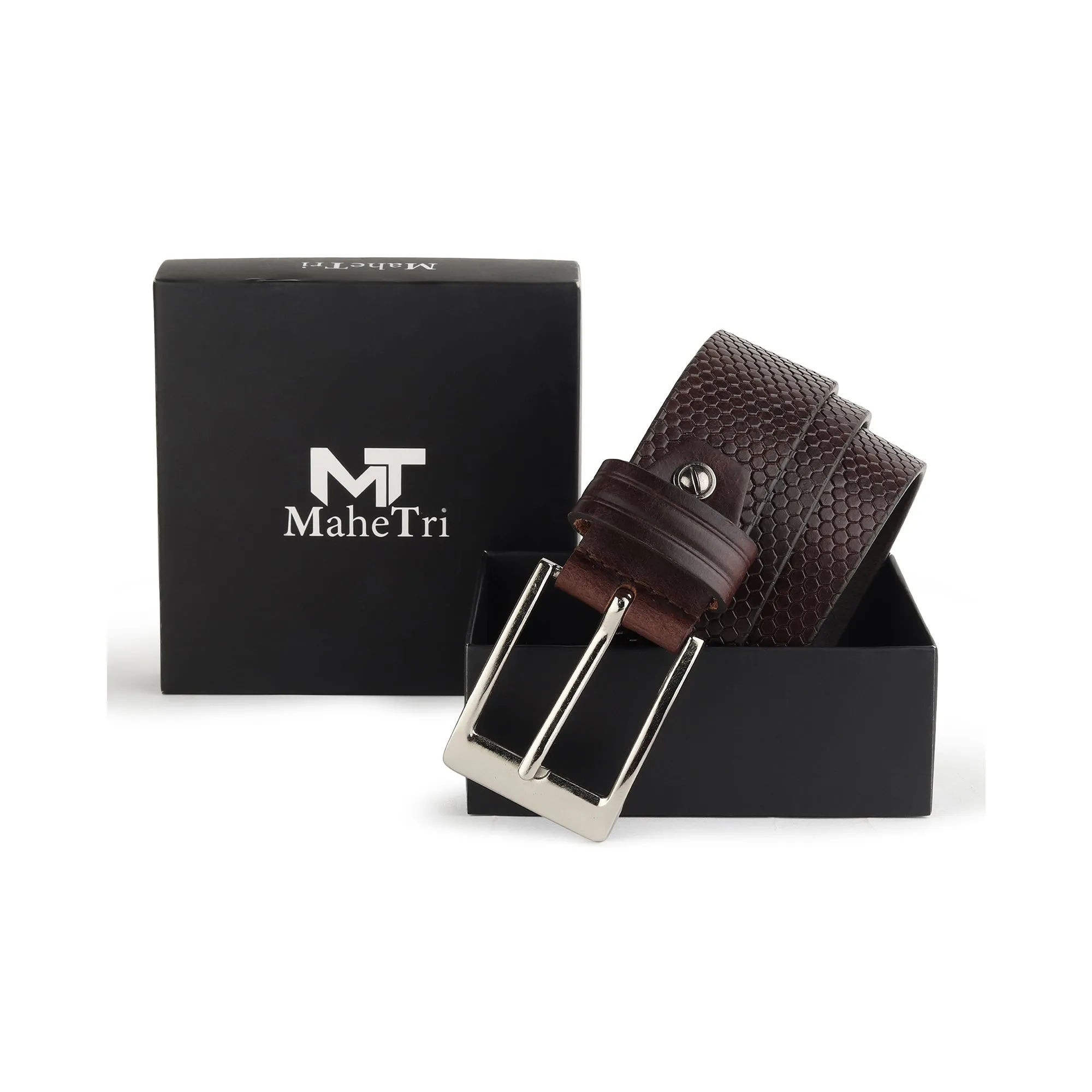 Bison Dark Brown Leather Belt sold by Classy Leather Bags product image thumbnail 5
