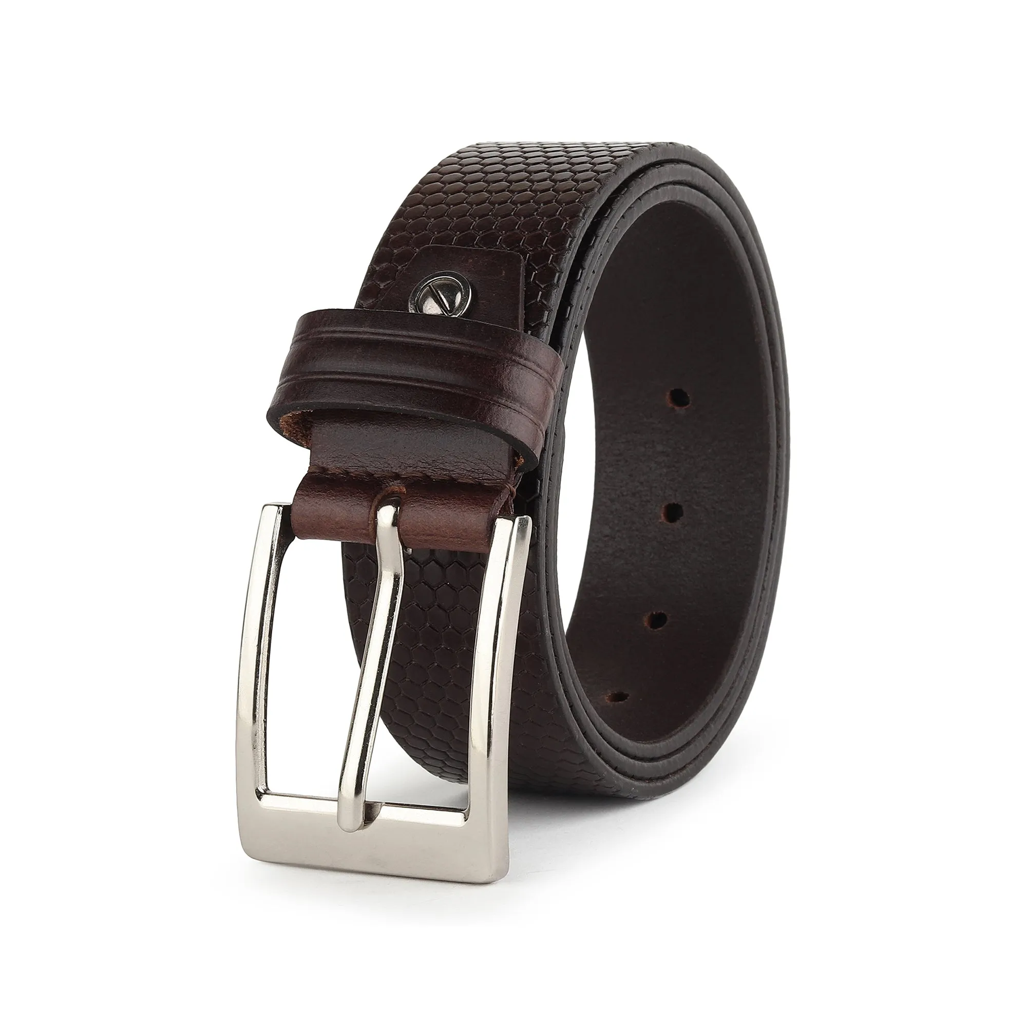 Bison Dark Brown Leather Belt sold by Classy Leather Bags product image thumbnail 2