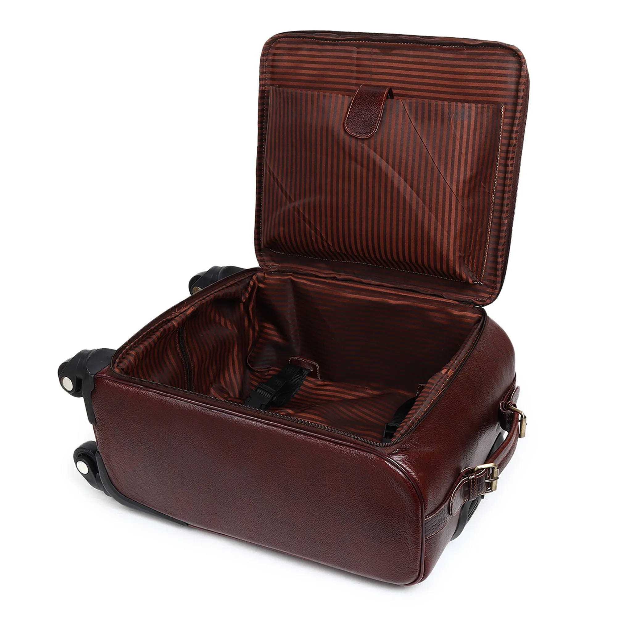 Horizon Leather Trolley Suitcase, Brown sold by Classy Leather Bags product image thumbnail 5