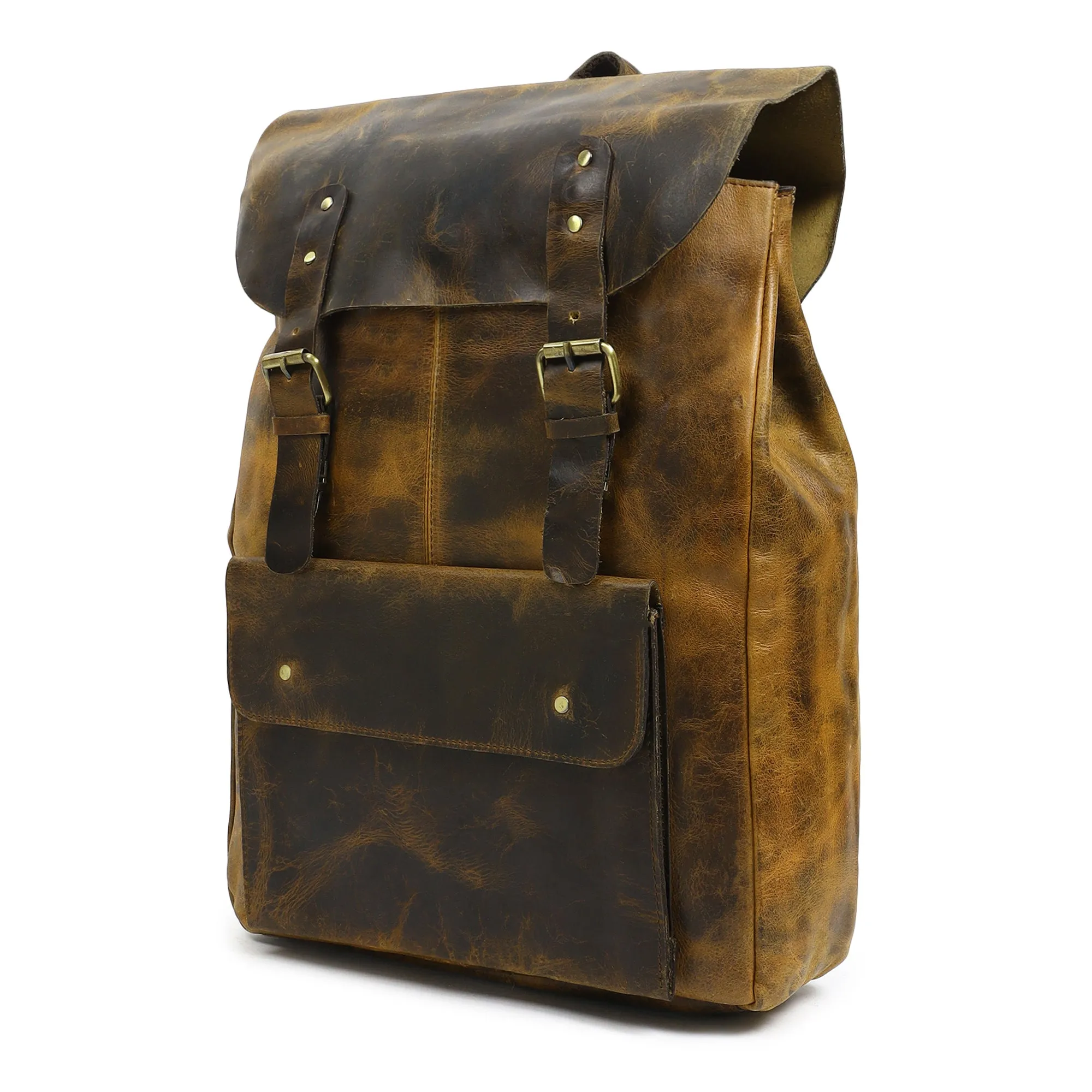 Rustic Vintage Leather Office Backpack sold by Classy Leather Bags product image thumbnail 2