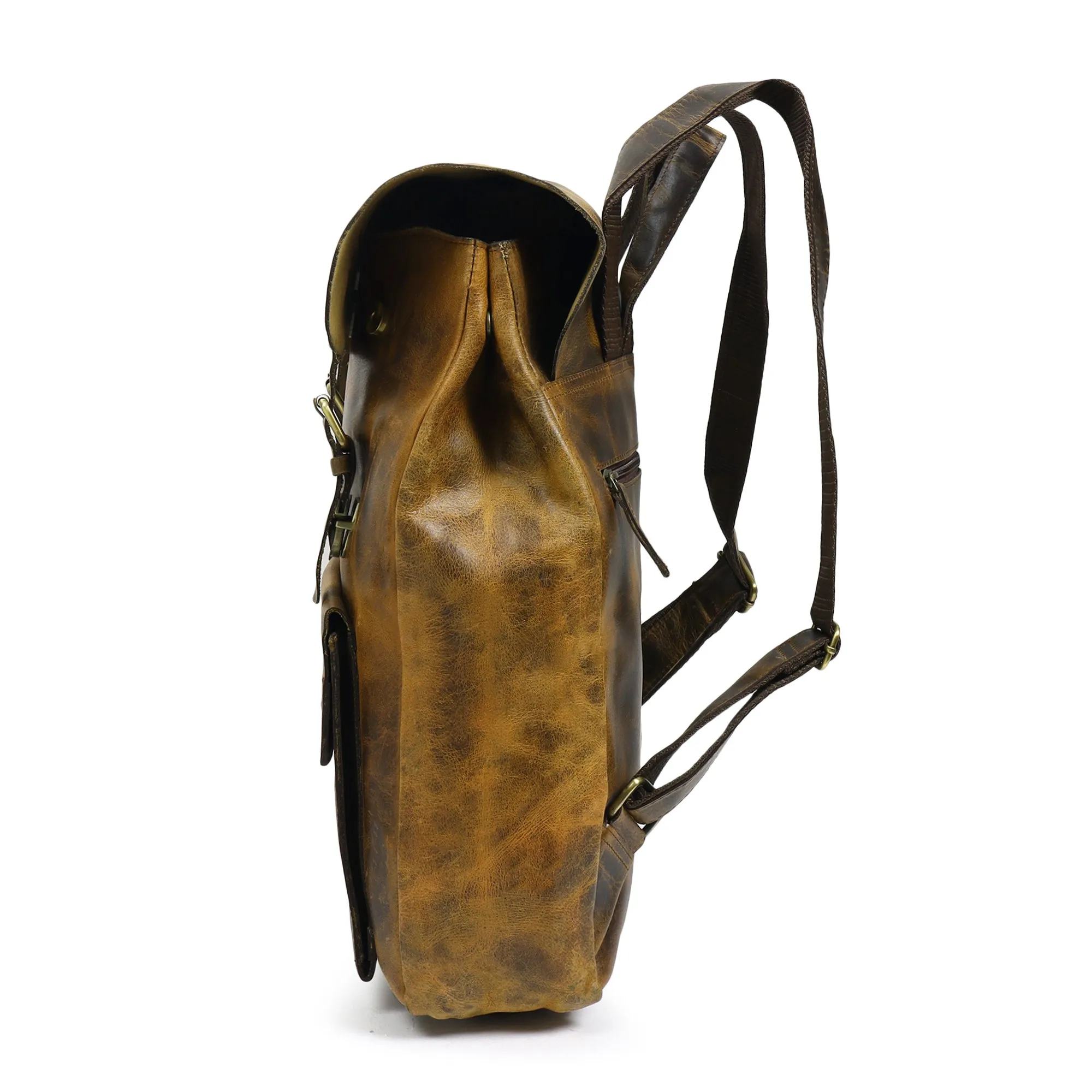 Rustic Vintage Leather Office Backpack sold by Classy Leather Bags product image thumbnail 3