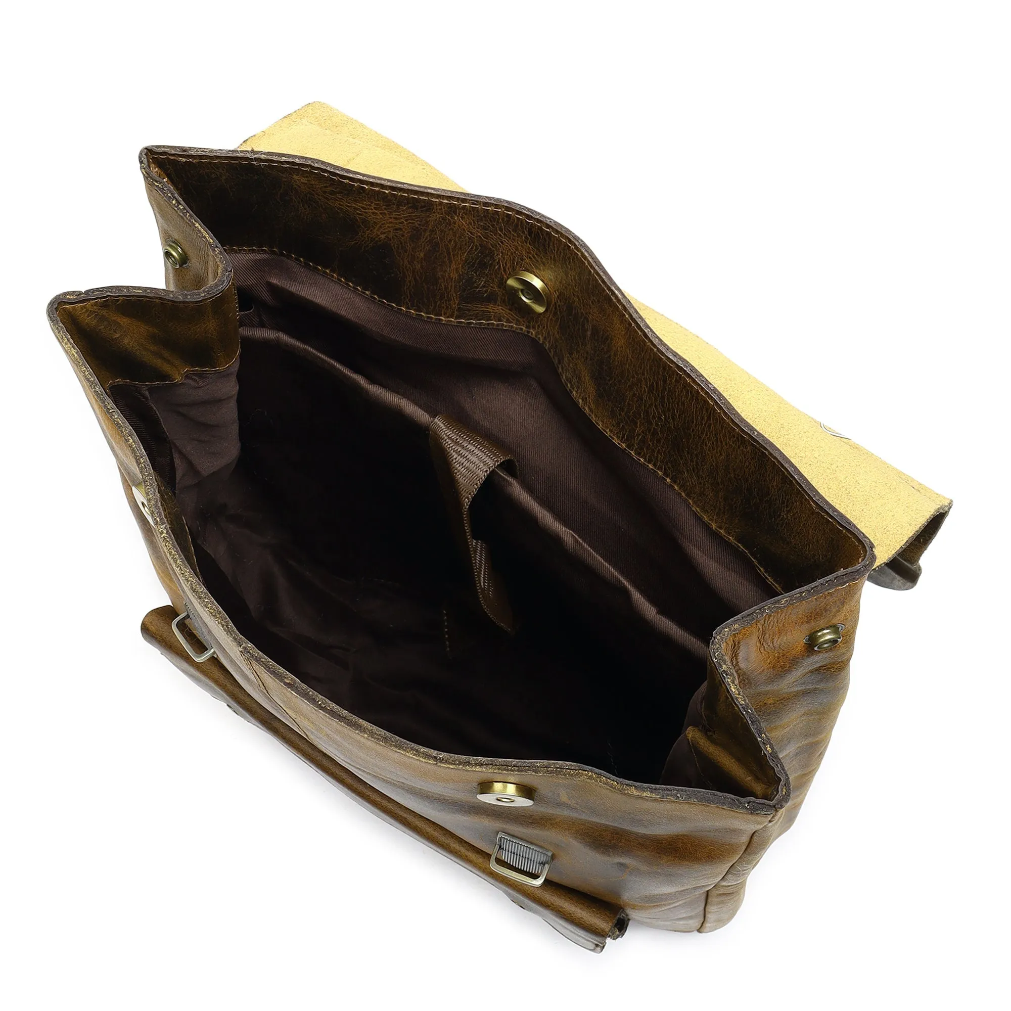 Rustic Vintage Leather Office Backpack sold by Classy Leather Bags product image thumbnail 4