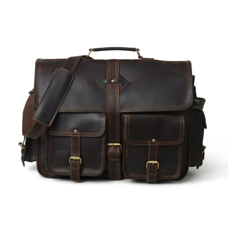 Midnight Buffalo Retro Briefcase made by Classy Leather Bags