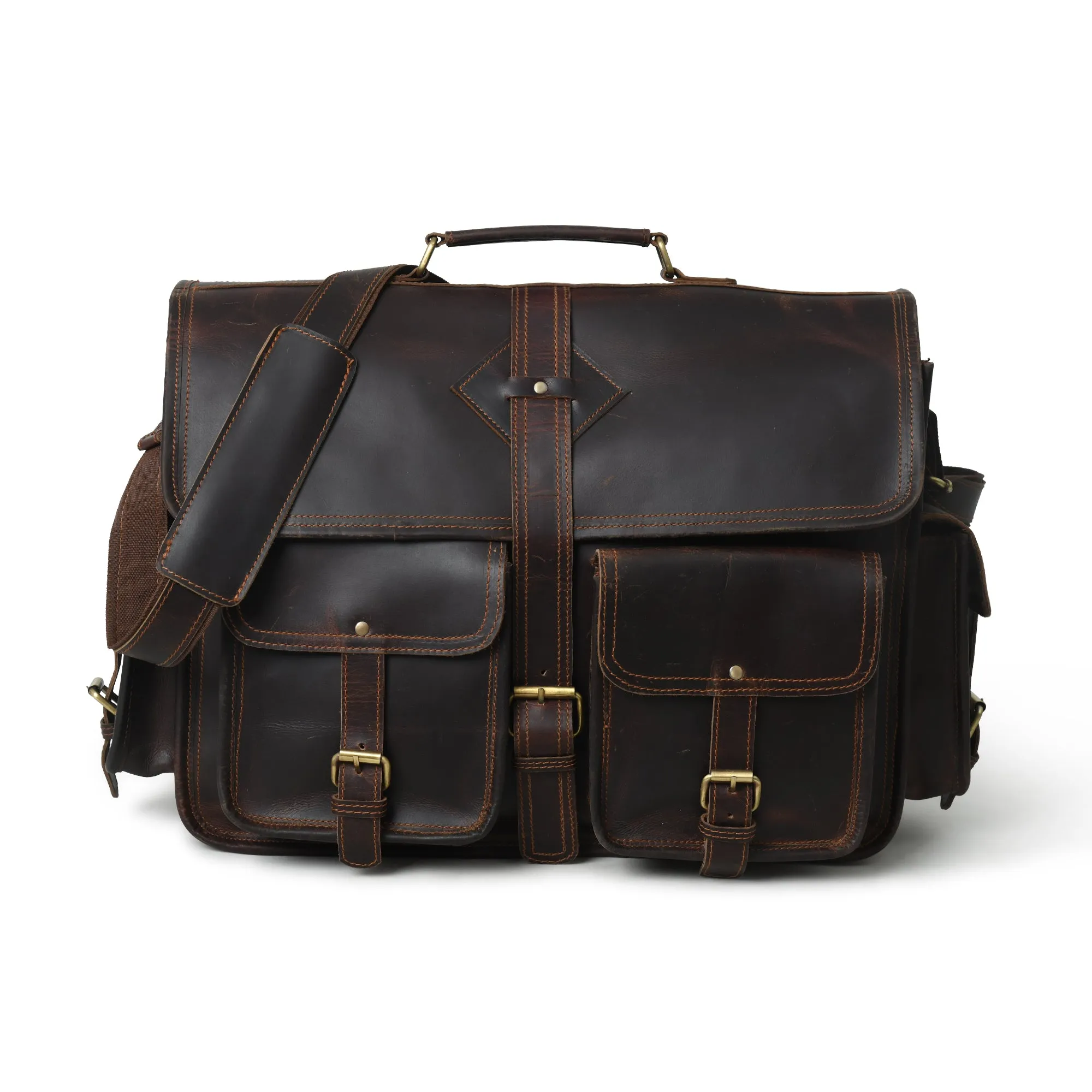 Midnight Buffalo Retro Briefcase sold by Classy Leather Bags