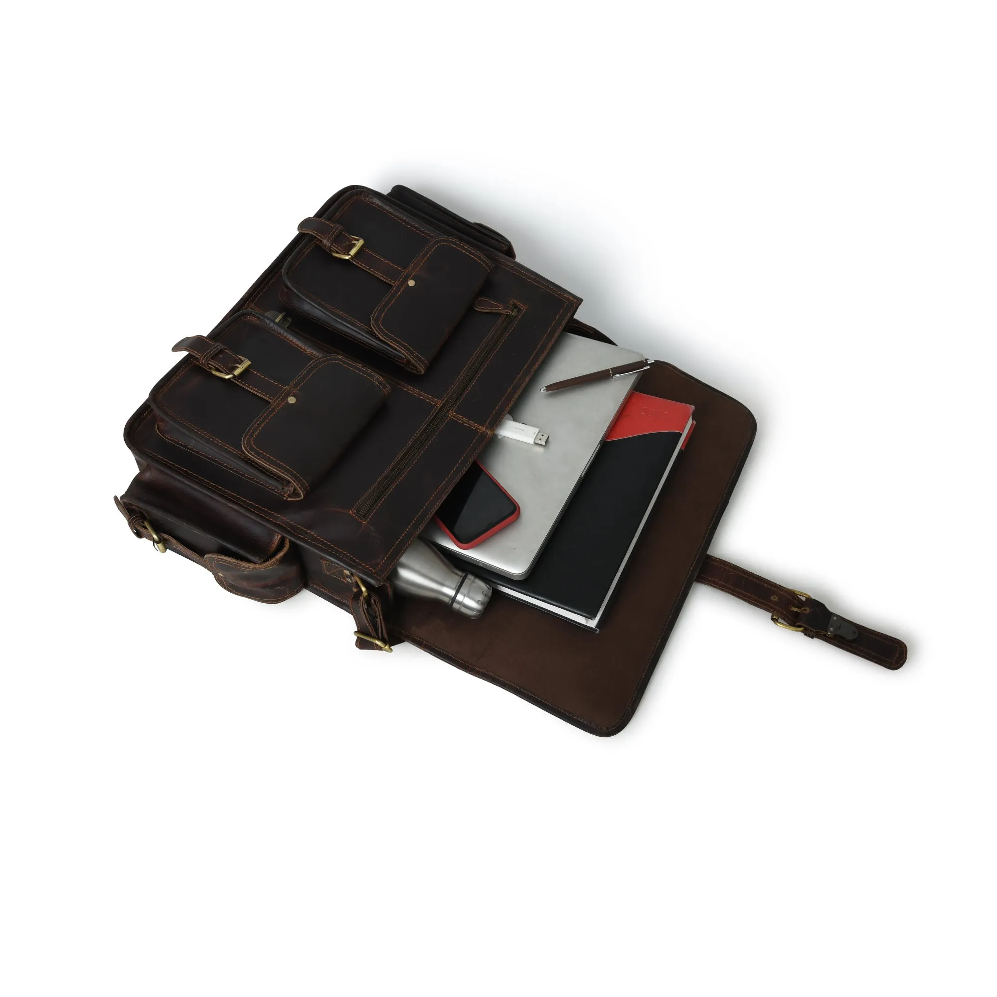 Midnight Buffalo Retro Briefcase sold by Classy Leather Bags product image thumbnail 5