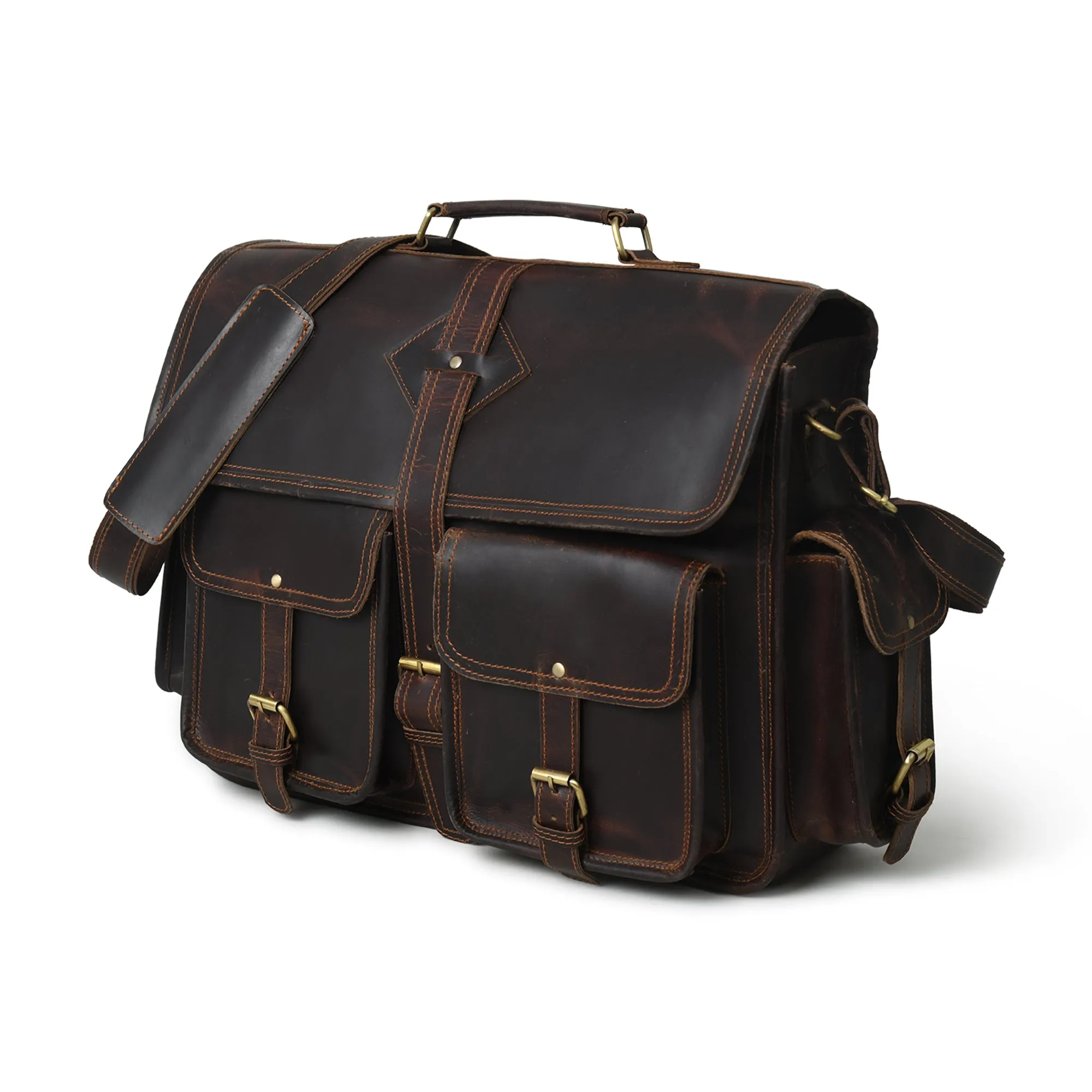 Midnight Buffalo Retro Briefcase sold by Classy Leather Bags product image thumbnail 2