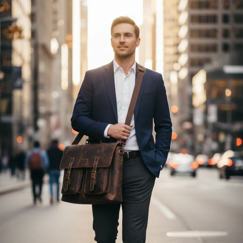 Full Grain Leather Briefcase sold by Classy Leather Bags product image thumbnail 4
