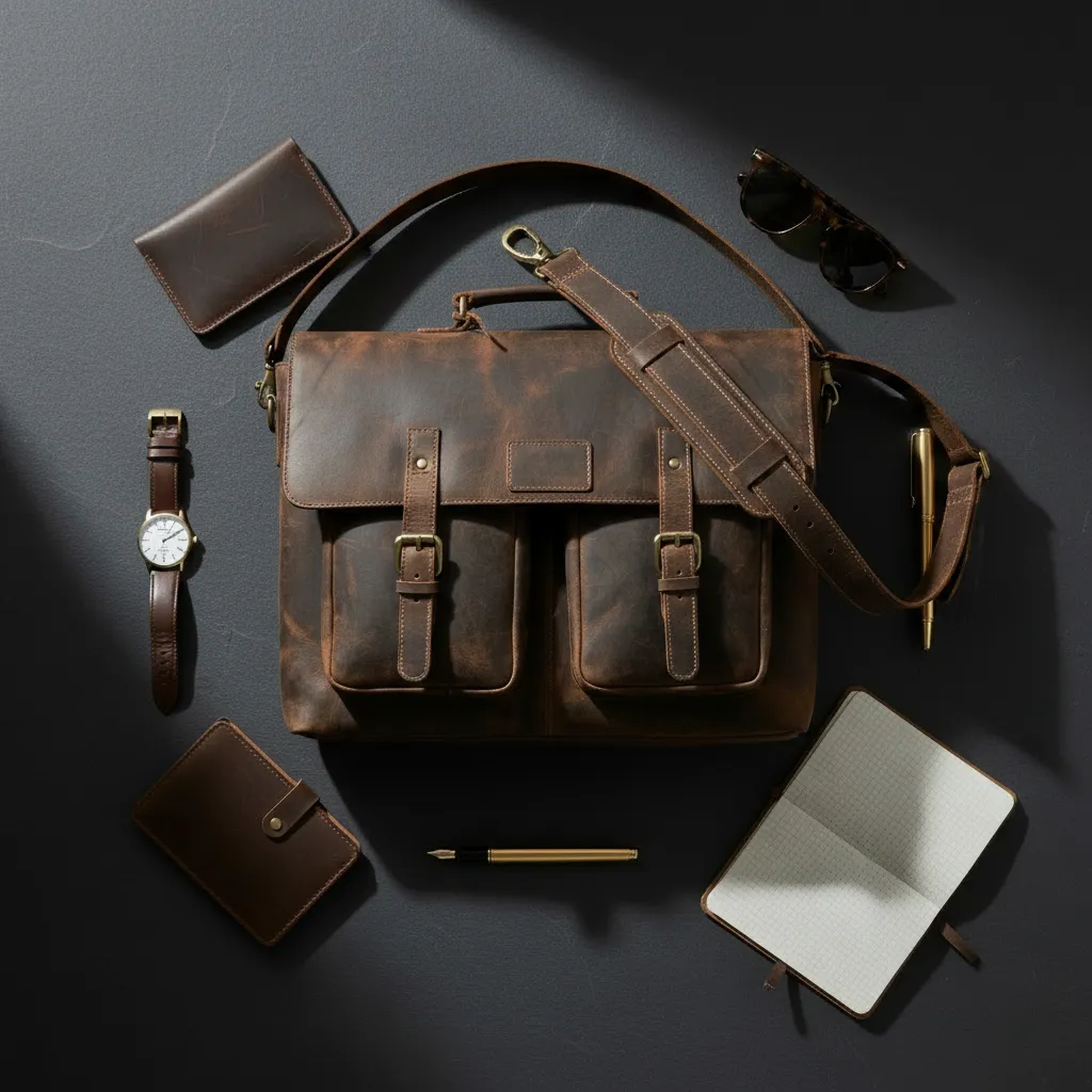 Full Grain Leather Briefcase sold by Classy Leather Bags product image thumbnail 3